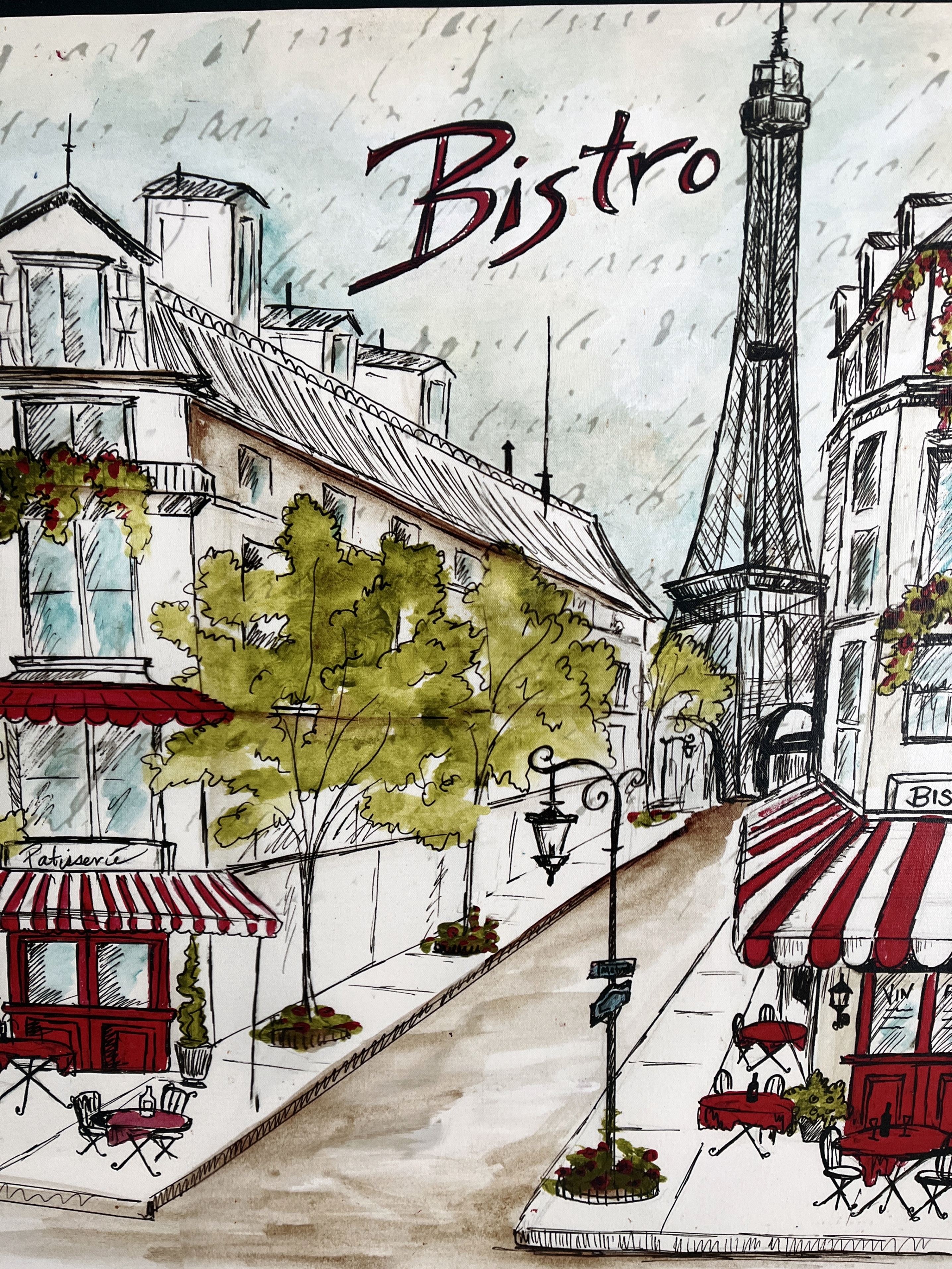 Bistro Paris Scene Wall Art 30x30 inches - photo 2