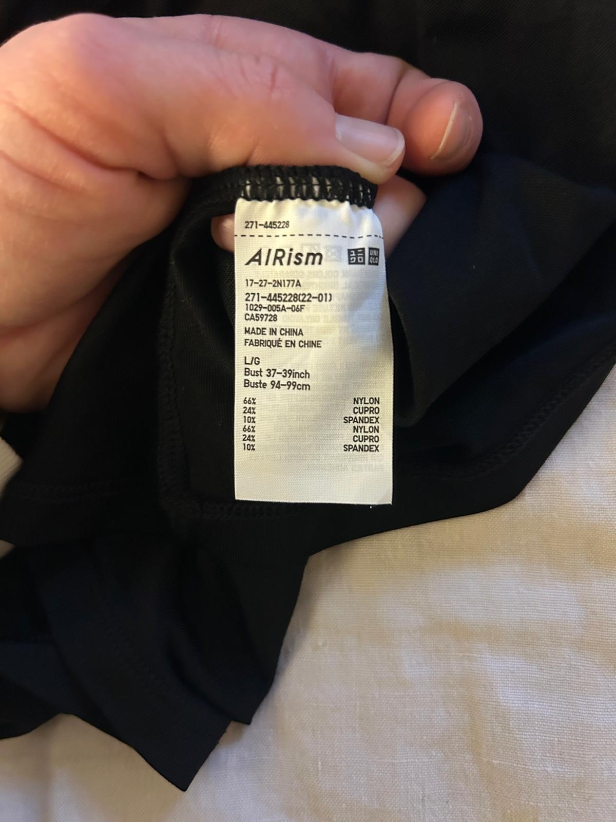 Uniqlo AIRism Black Tank Top (Size L) - photo 2