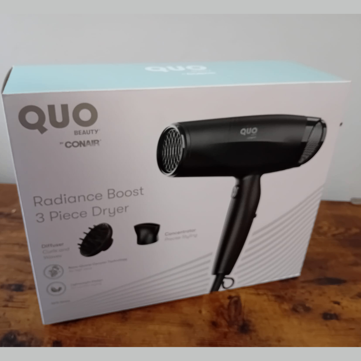 RETAIL PRICE $67-SEALED BRAND NEW Quo Beauty Ionic 3 Piece Dryer - photo 3