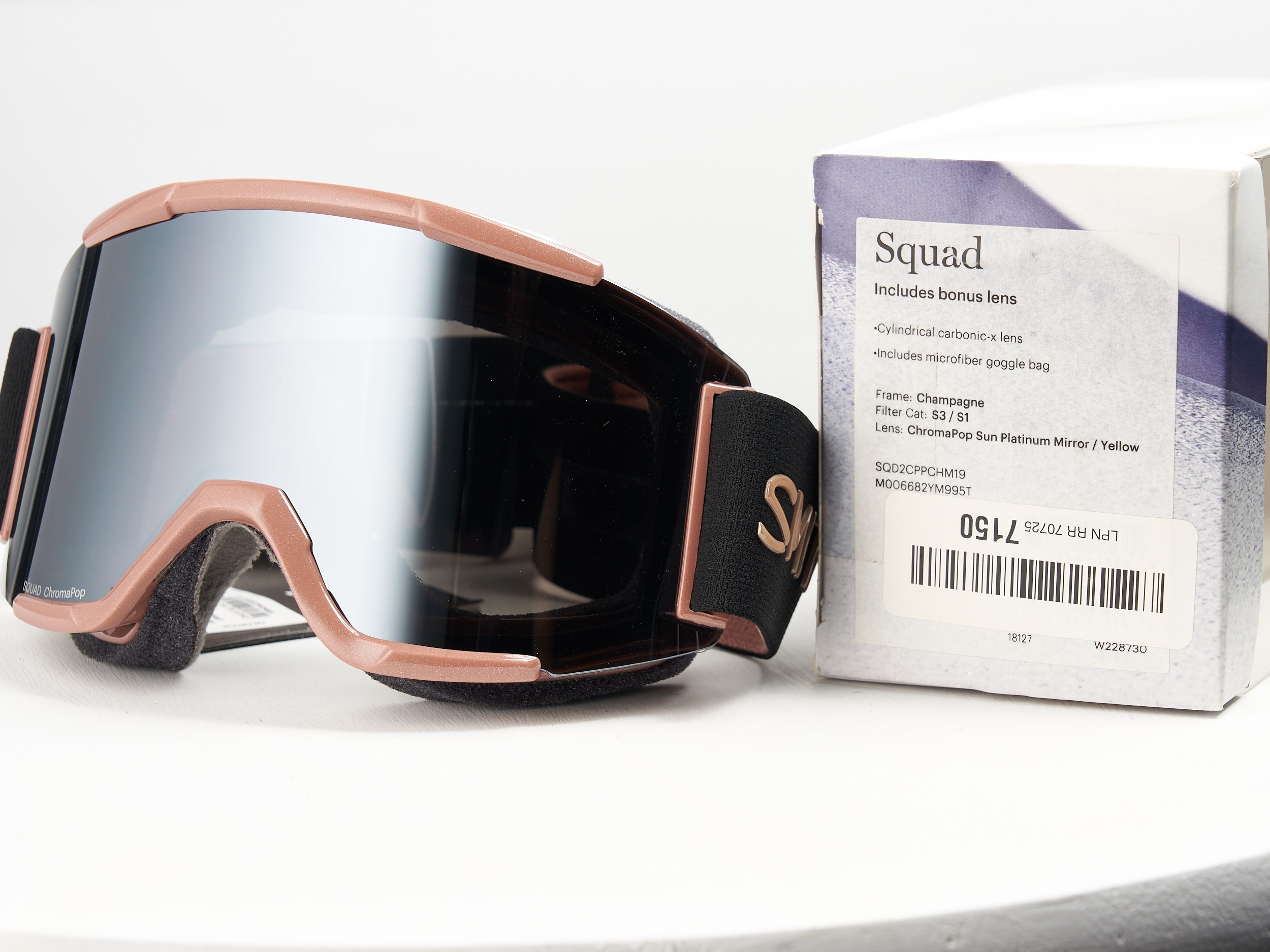 Smith Squad Black Ski Goggles | ChromaPop Sun Platinum Mirror - photo 2