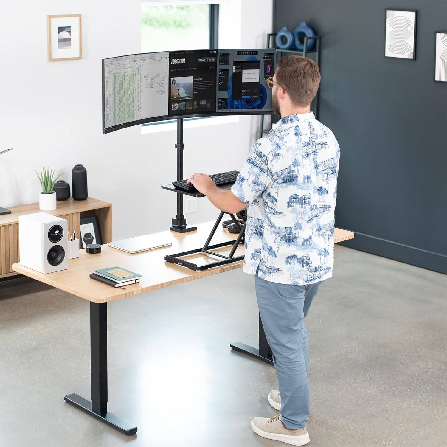 New  VIVO Single Ultra-Wide Monitor Extra Tall Desk Mount