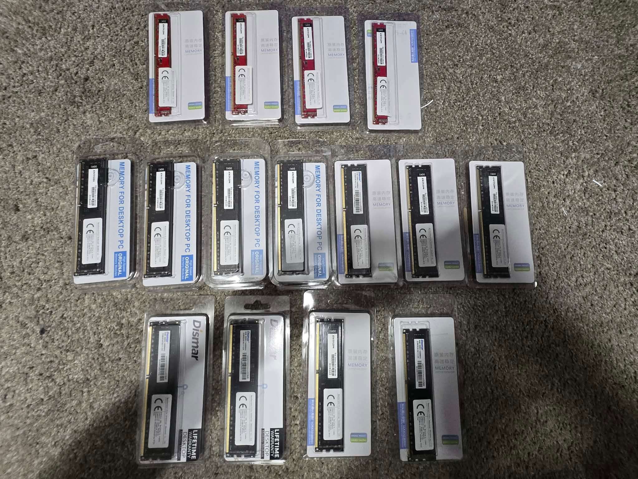 BRANDNEW 2PCS OF 8GB 1600MHZ DDR3 RAM  - TOTAL 16GB