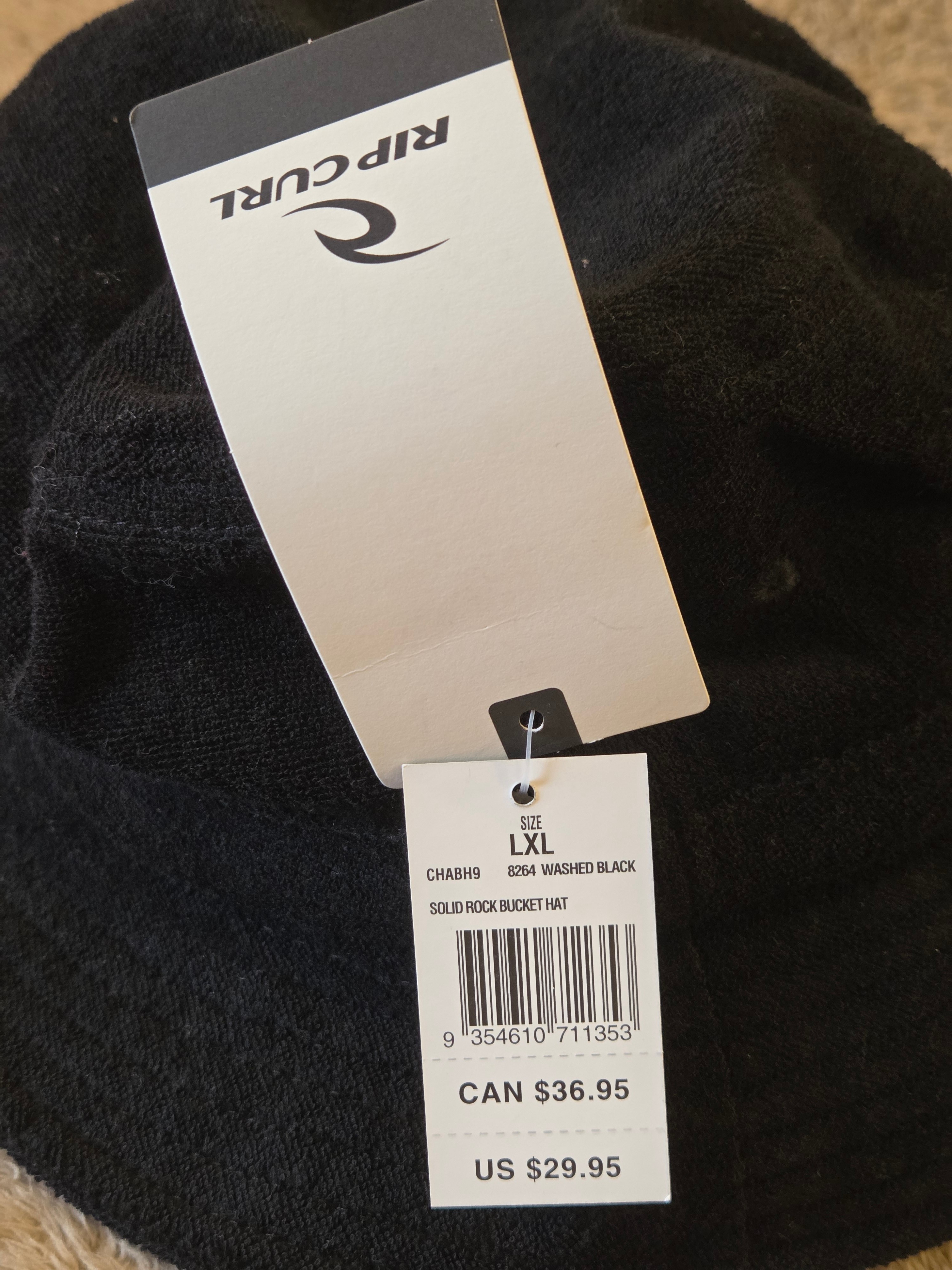 Rip Curl Solid Rock Bucket Hat L/XL – Washed Black - photo 3