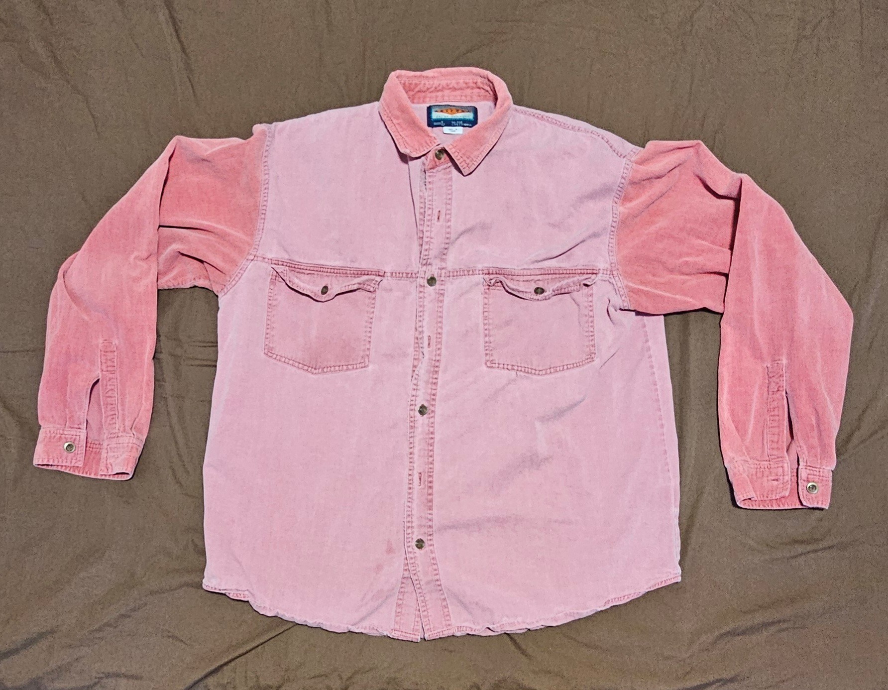 Men's Denim and Corduroy Long Sleeve Shirt (Large)