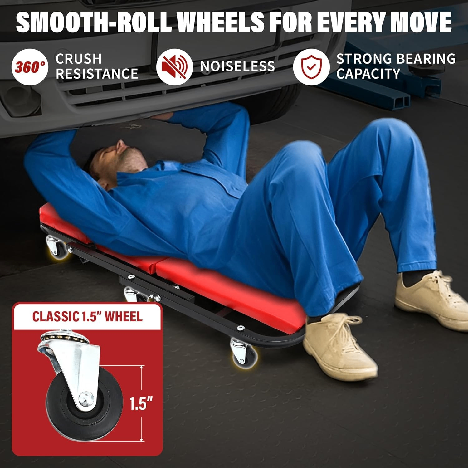 Mechanic Bench: adjustable, folding creeper, 3-in-1