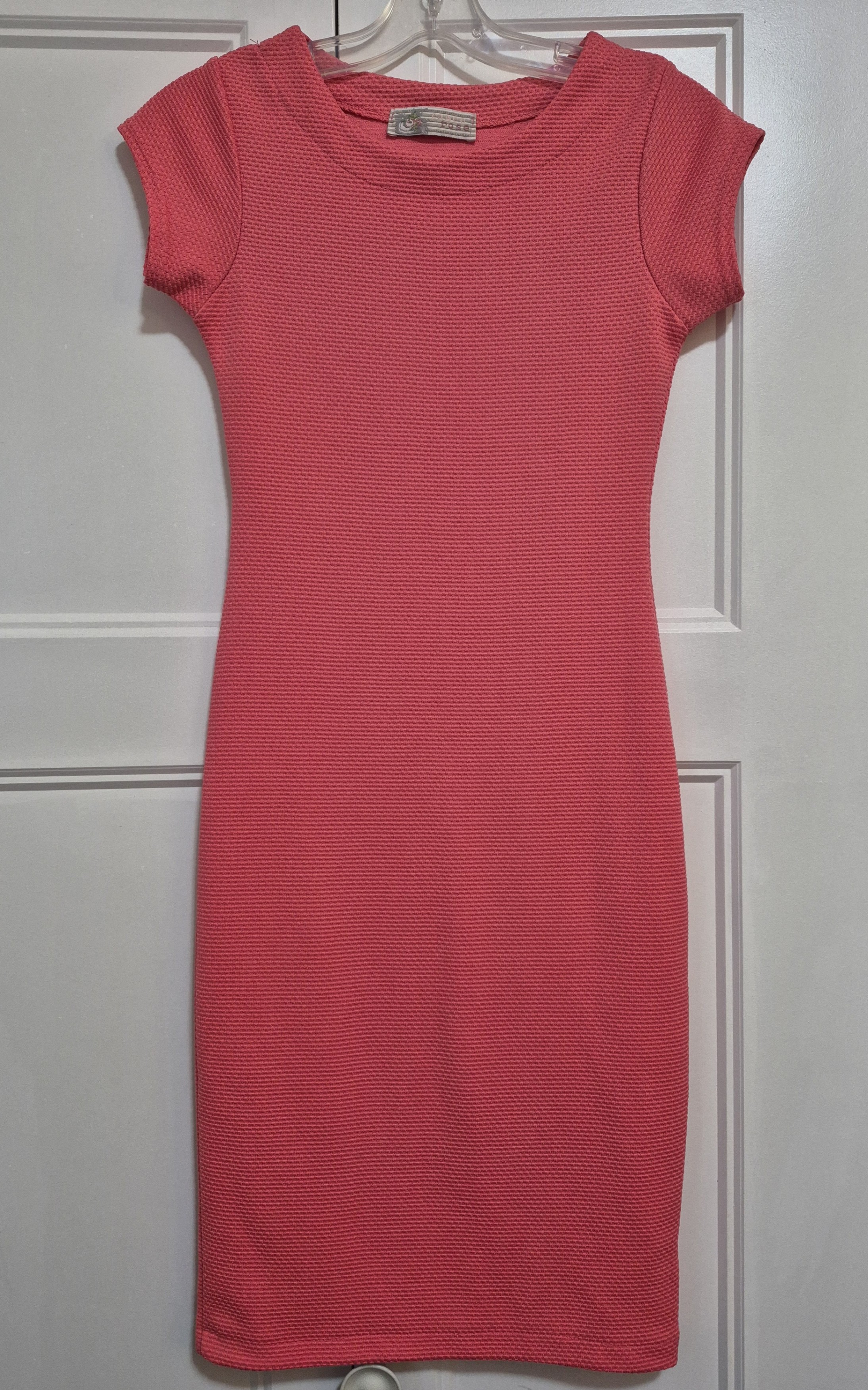 Pink Textured Bodycon Dress – XS