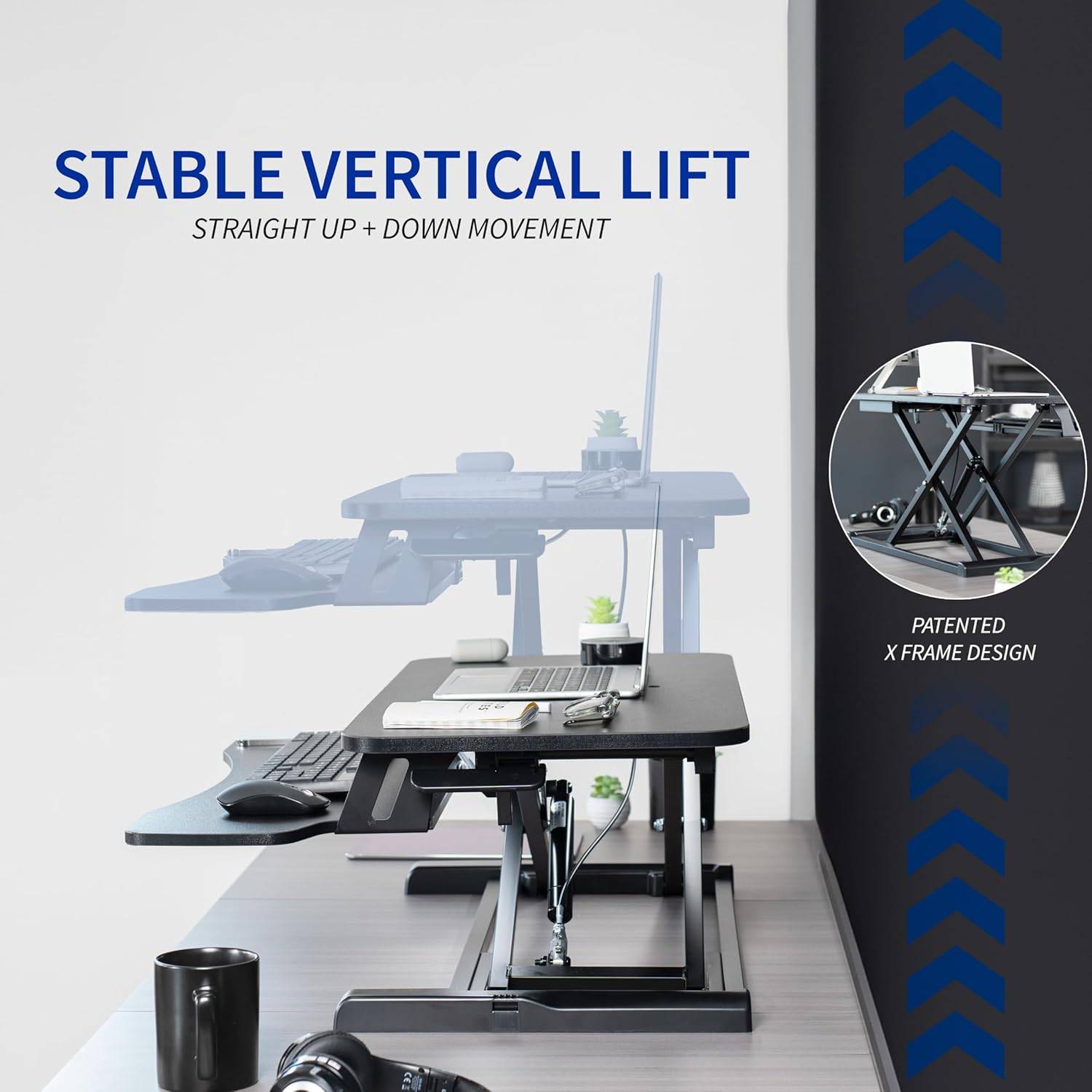New VIVO Black Height Adjustable Standing Desk Riser - photo 5
