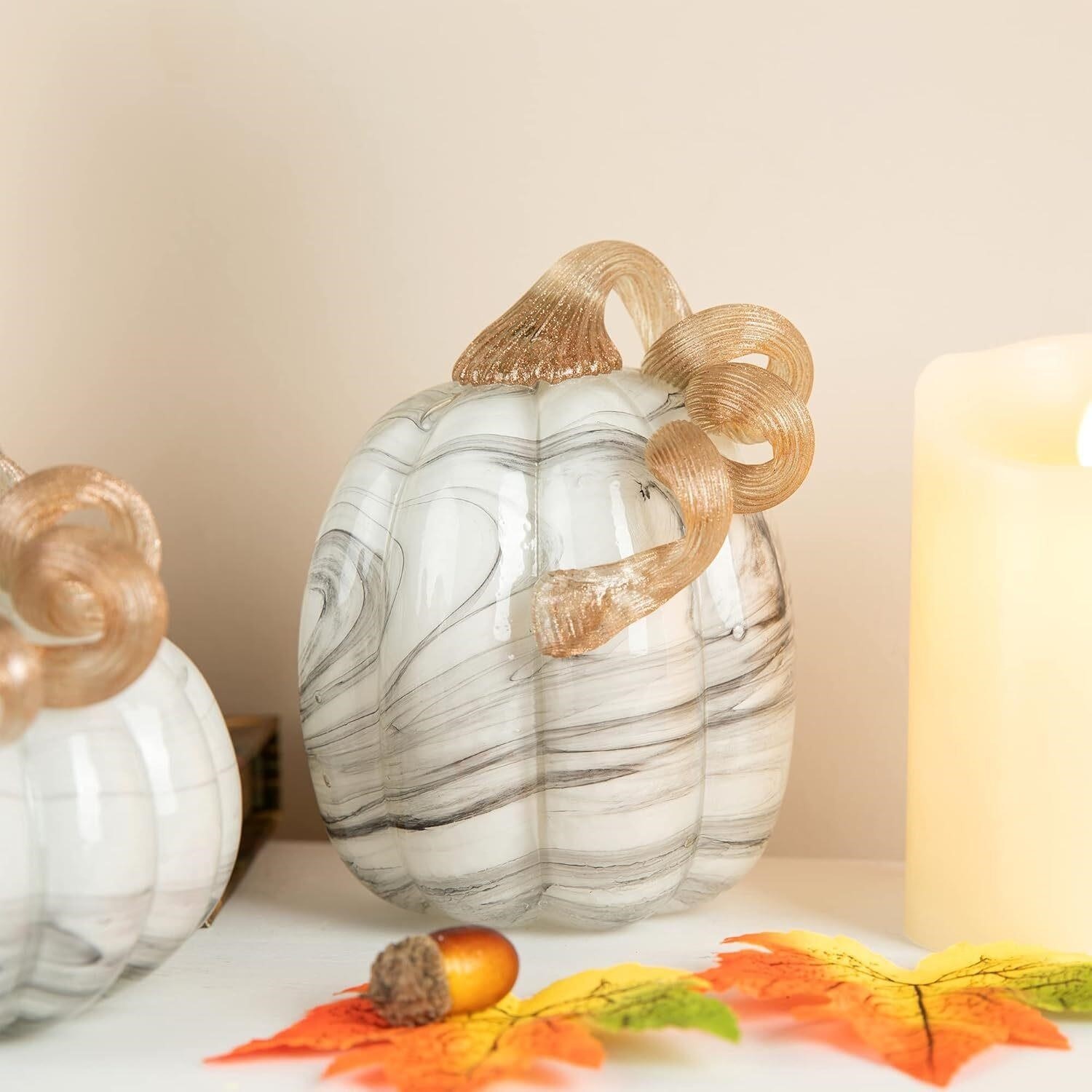 Glitzhome Glass Pumpkin Set -Handmade Fall Harvest Decor - photo 4