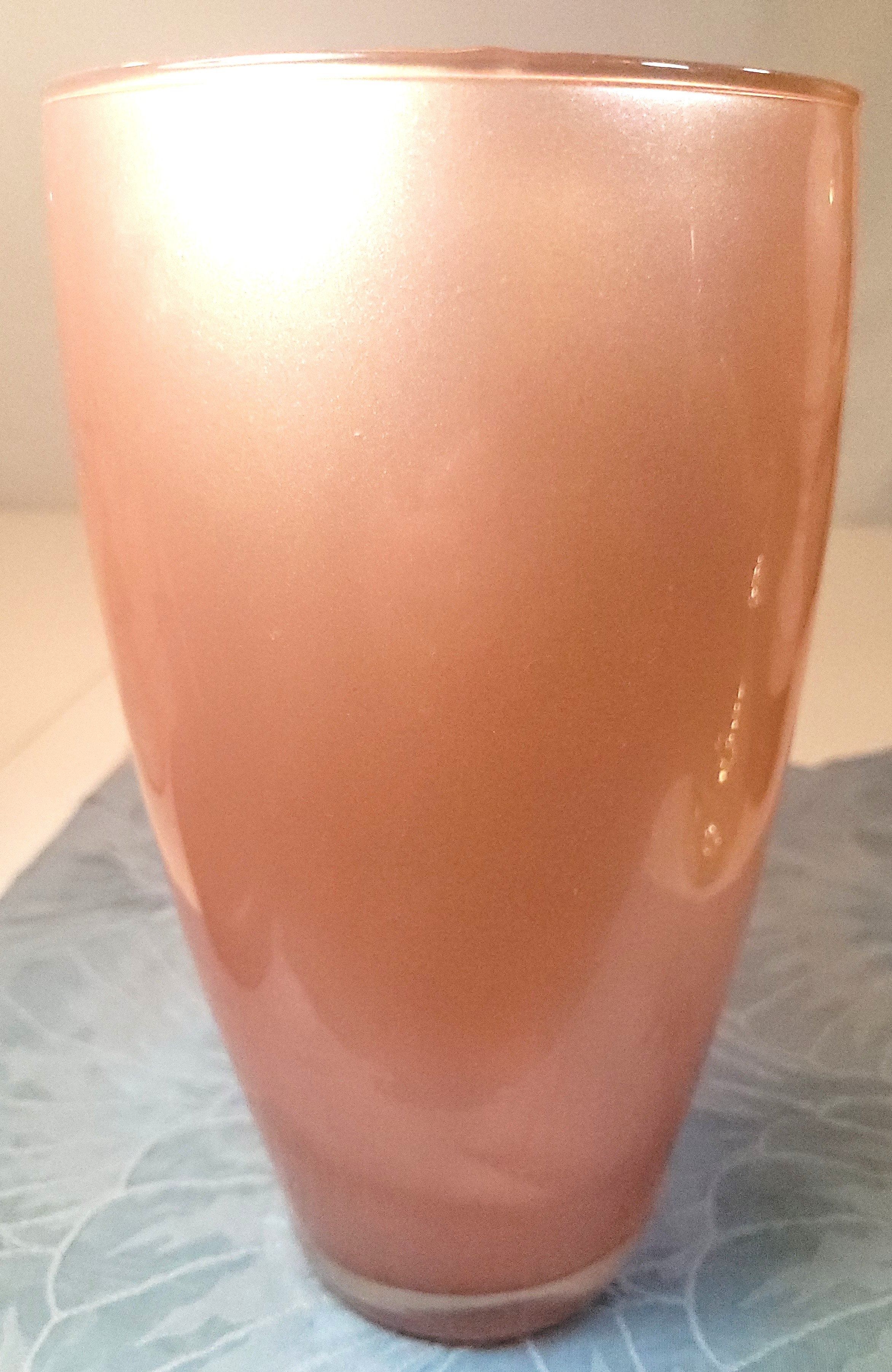 Teleflora Peach Satin Glass Vase 10" - Shimmering Pearlized - photo 2