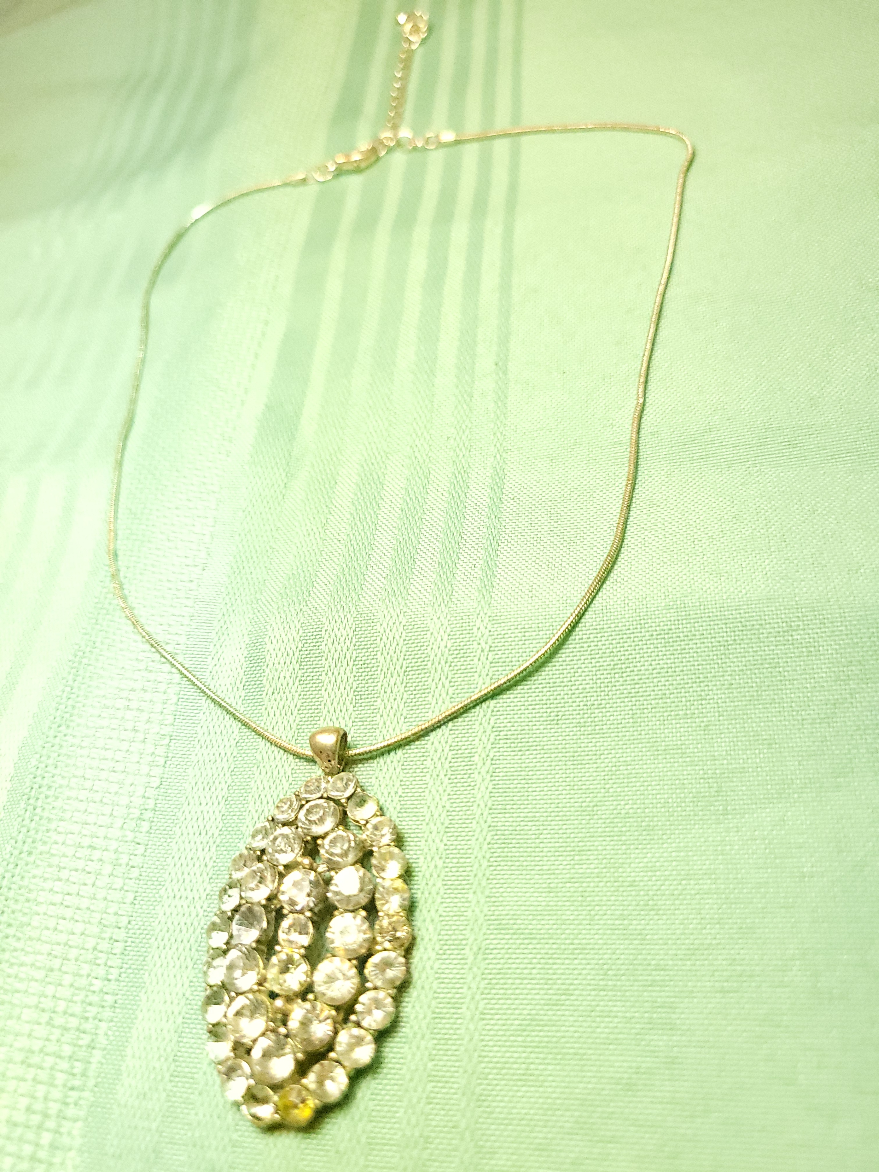 1990 Style Silver Tone Snake Chain Necklace 30" 2 Stones Missing - photo 2