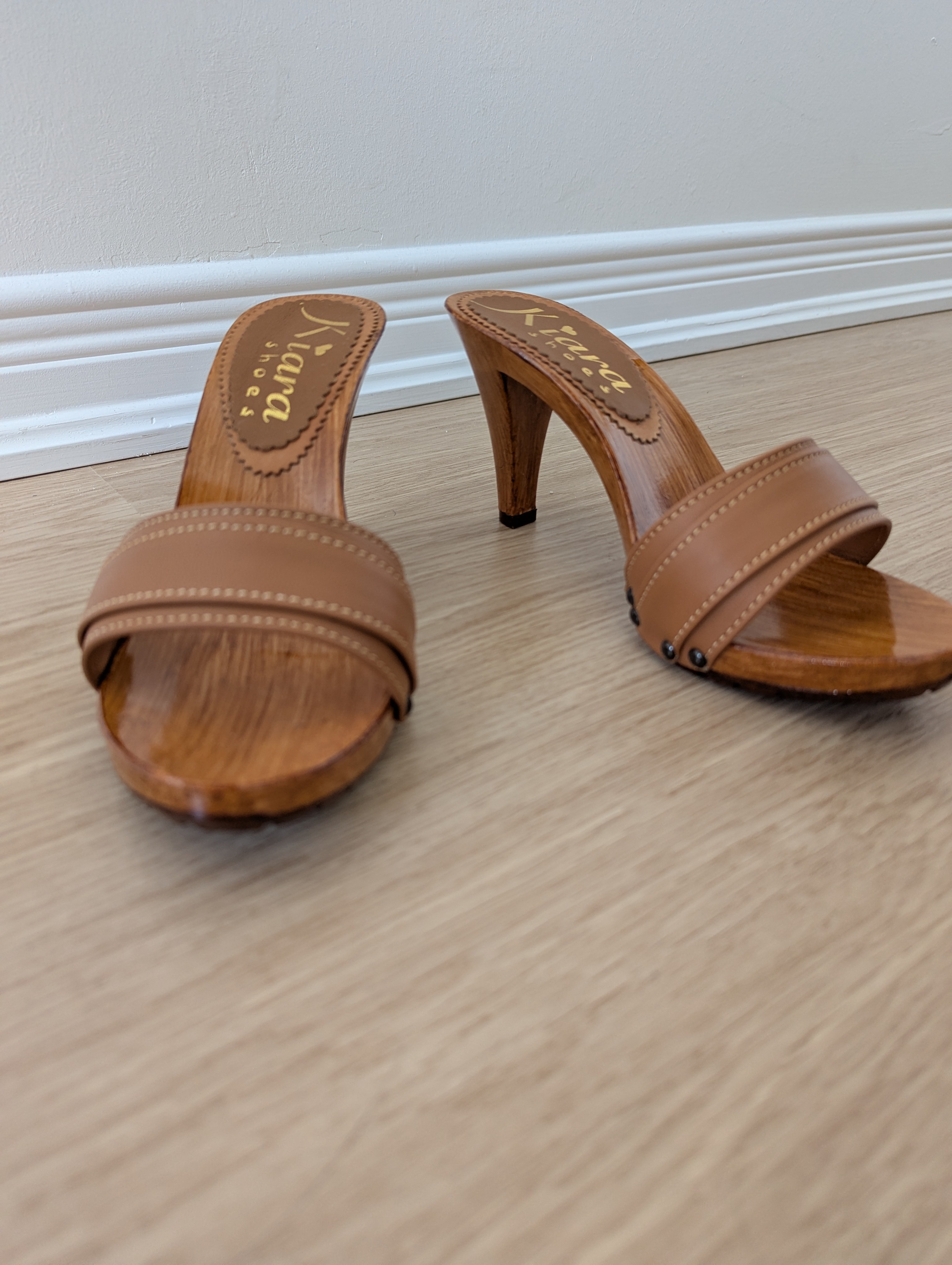 Brown Mule Kiara Wood Heel Size 38 / Size 7 - photo 3