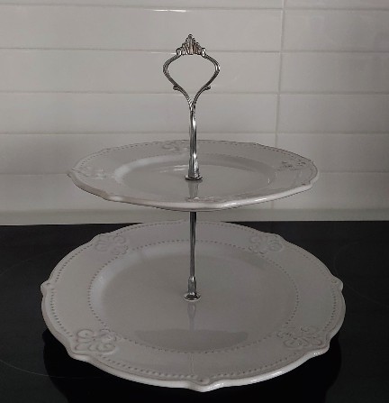 2-Tier Porcelain Serving Dish (White)