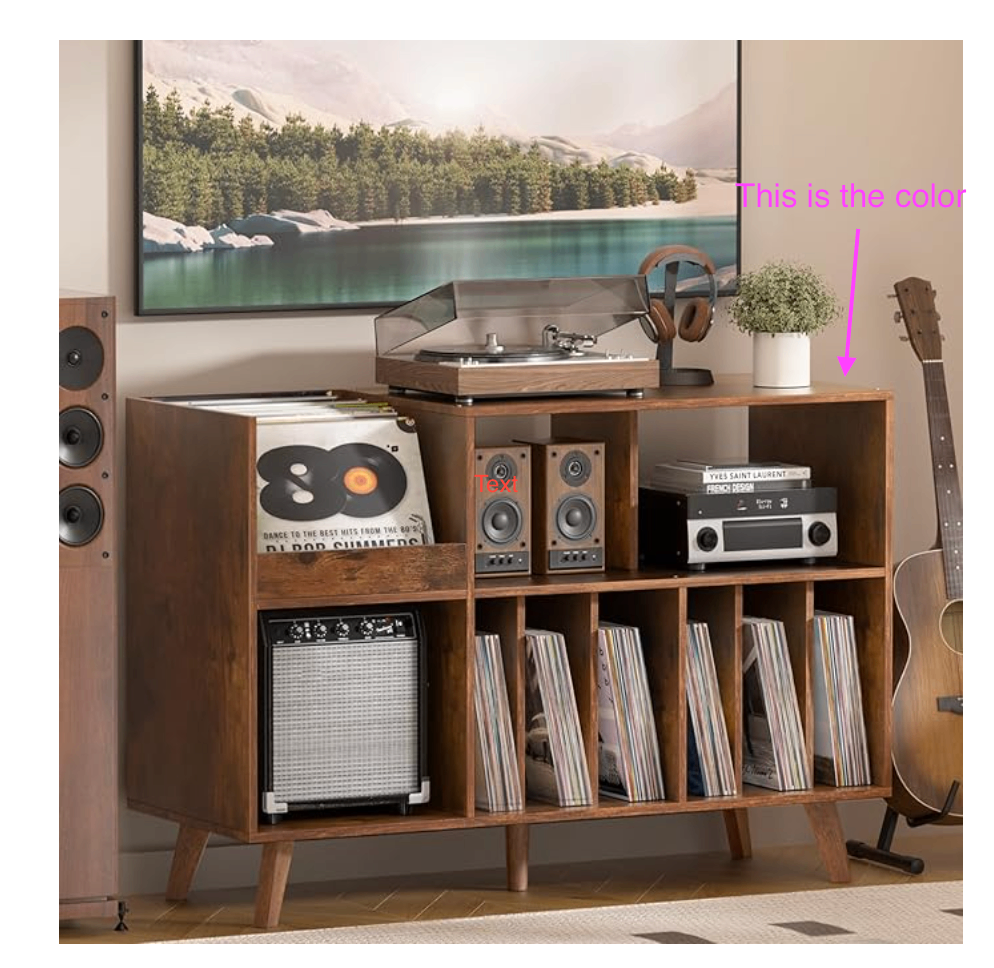 BRAND NEW - LELELINKY 300 Album Record Player Stand, Brown - photo 3