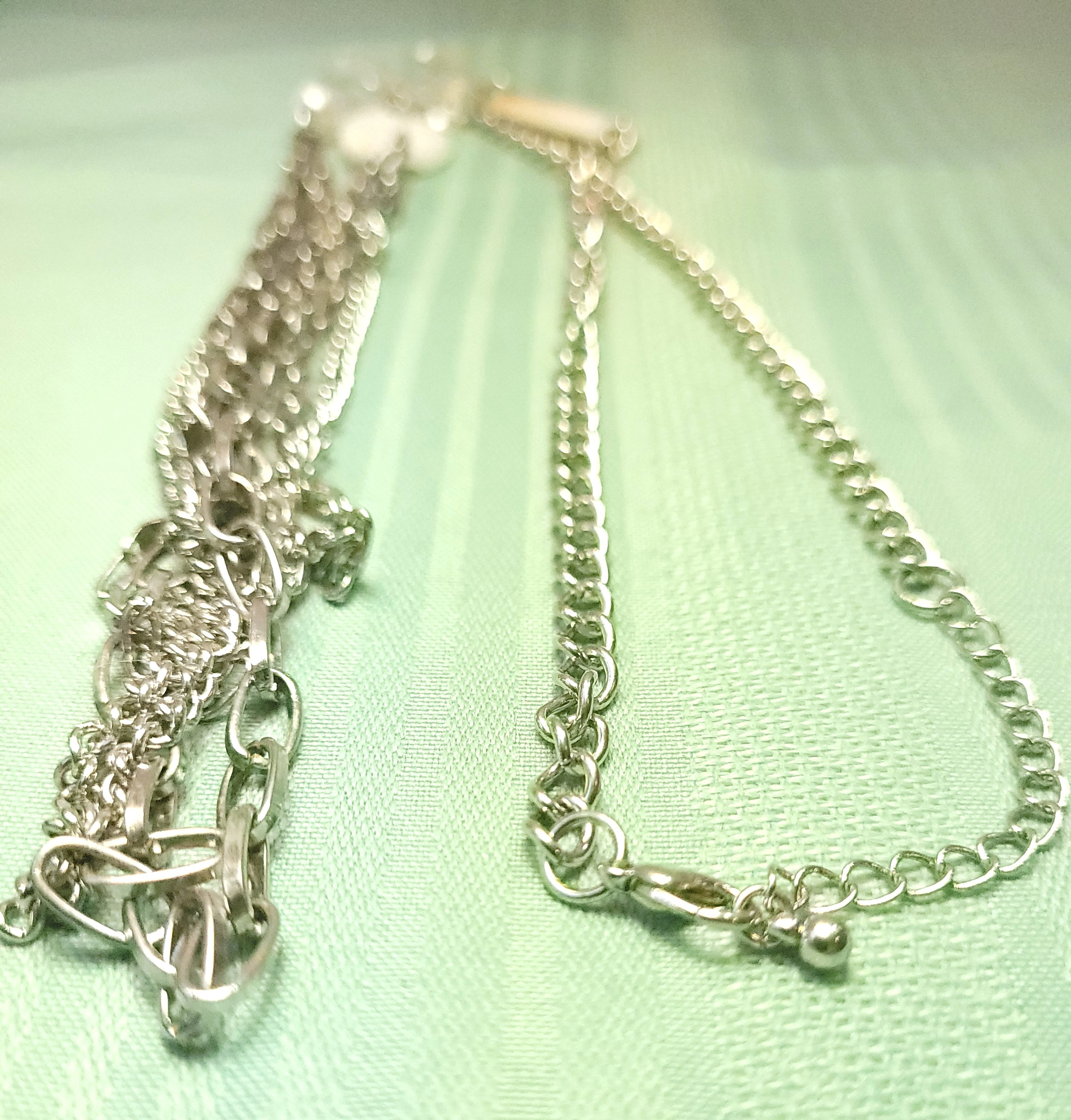 Vintage 4-Strand Silver Tone Statement Necklace 37" - photo 5