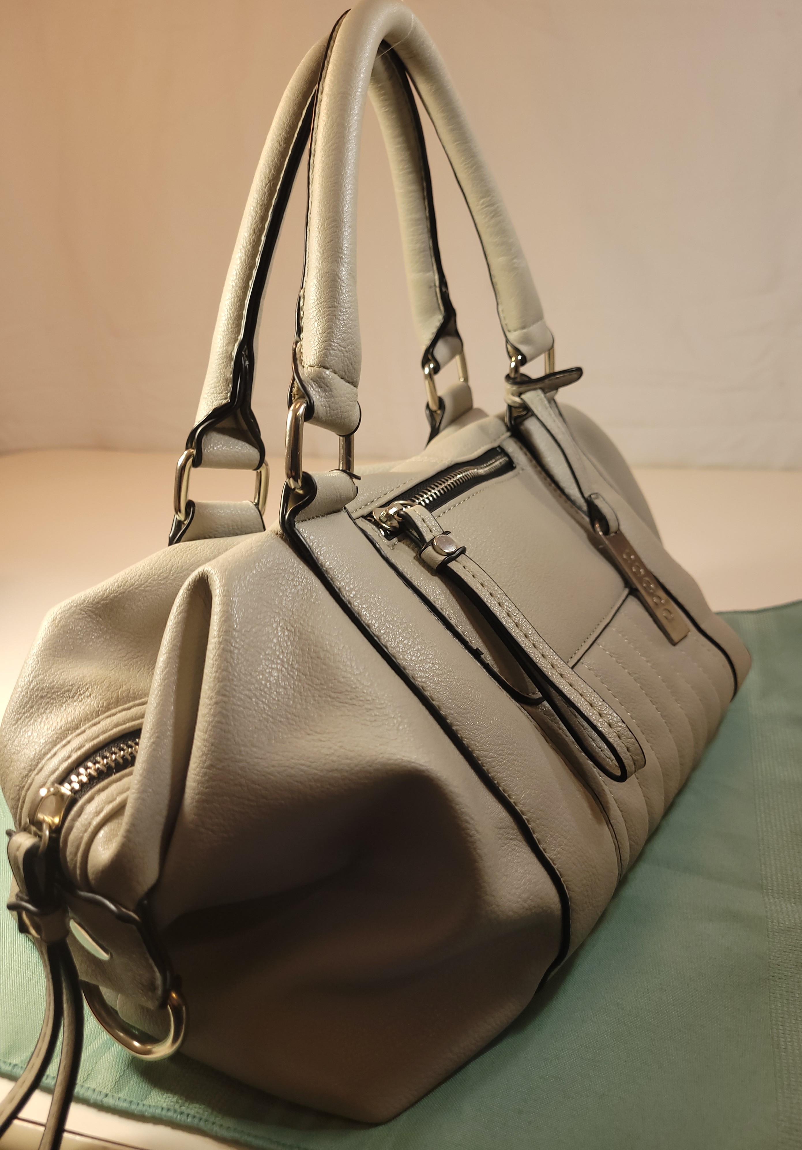 Cesca London New York Large Satchel Handbag Brown Vegan Leather - photo 3