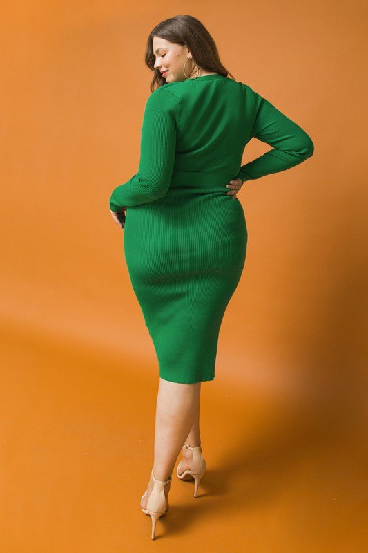 Plus Size Women's Ribbed Sweater Dresses - photo 5