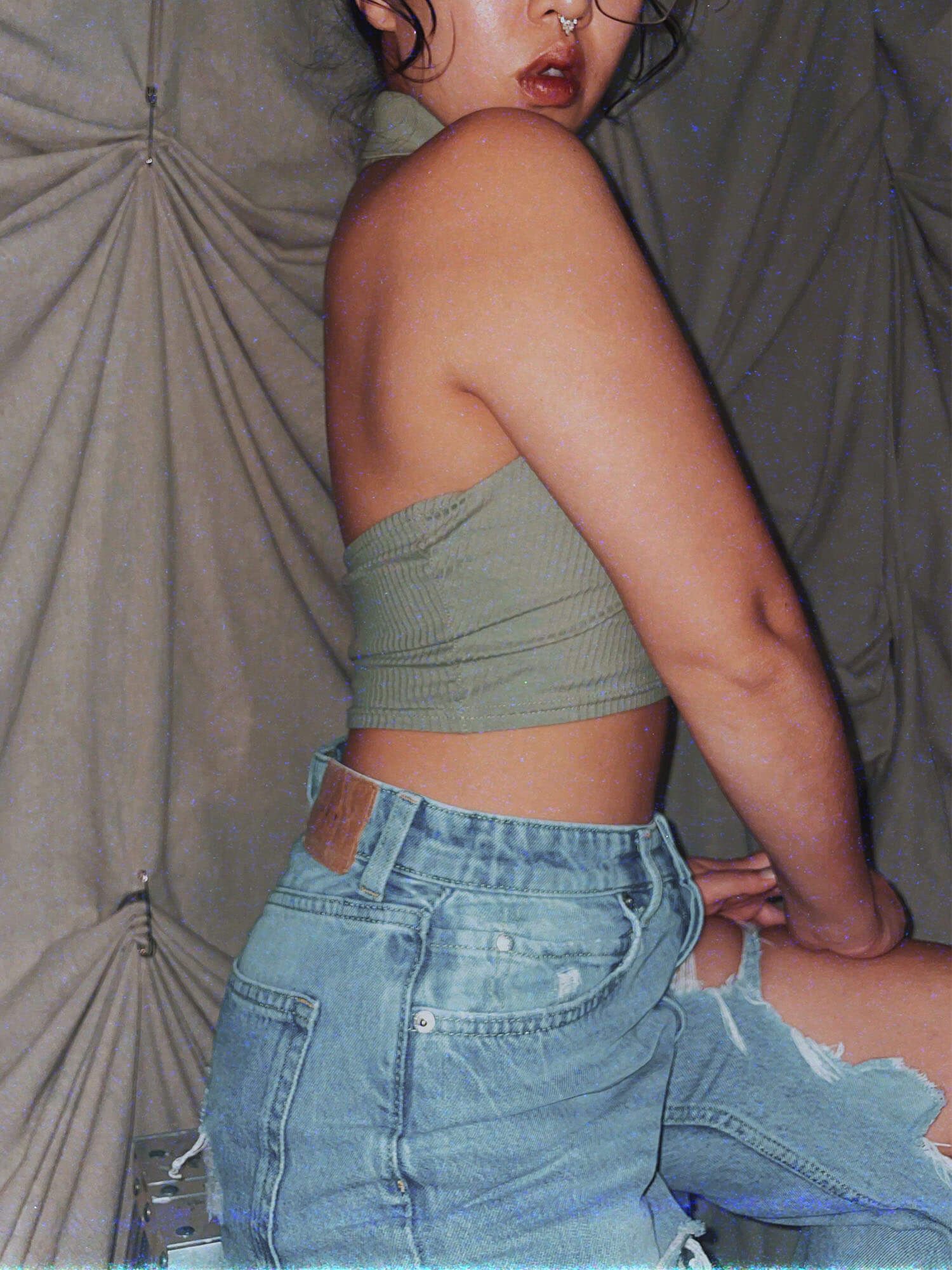 pistachio green polo halter crop top womens summer tank shirt - photo 3