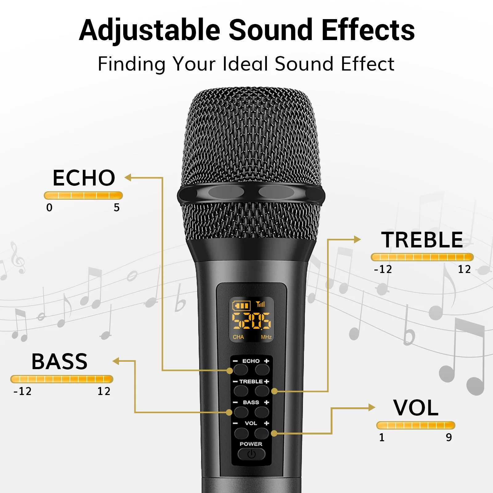 TONOR TW515 Wireless Microphone With Treble/Bass/Echo - photo 2