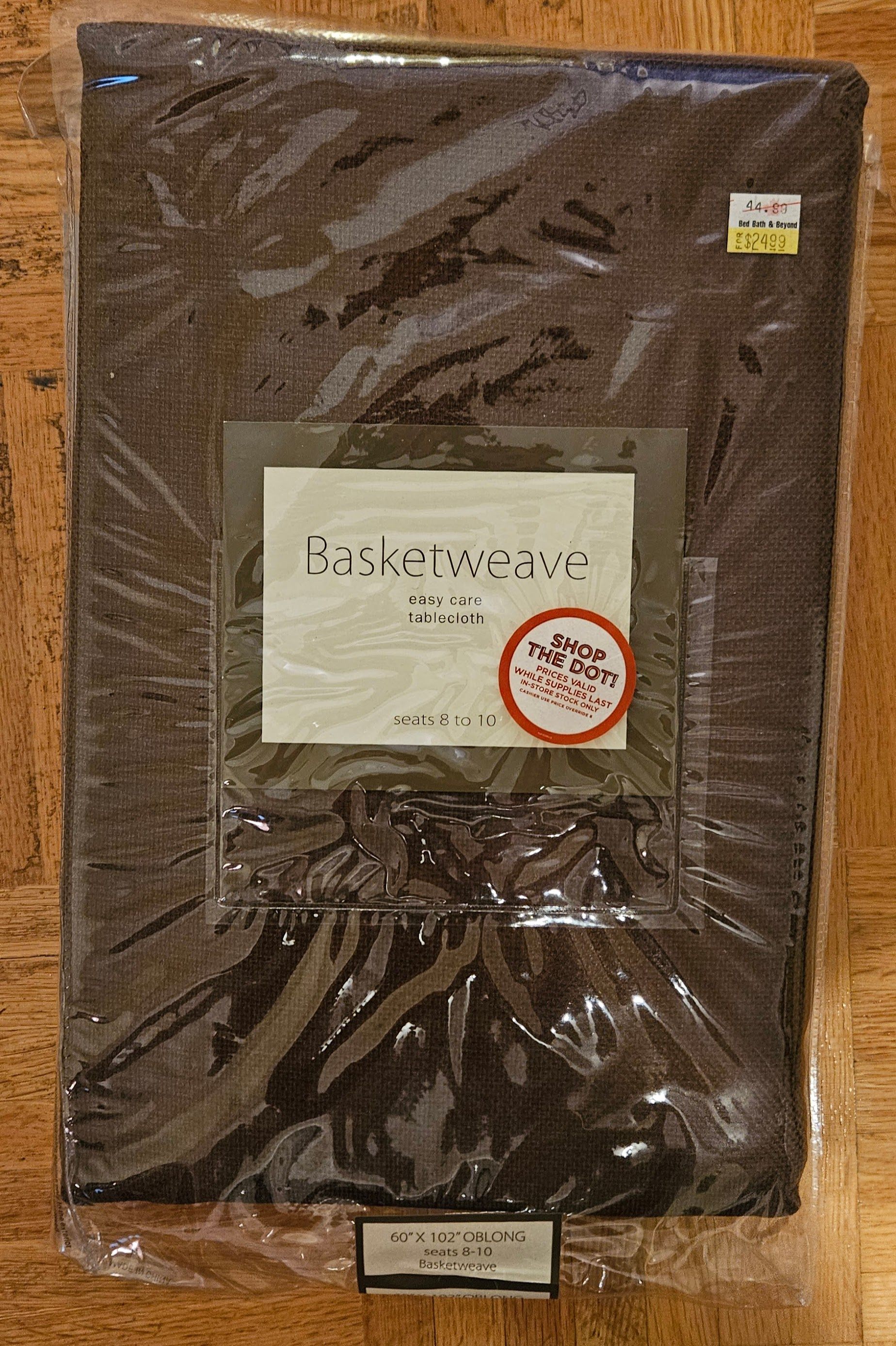 Tablecloth - Basketweave design - Brown/Bark [NEW]