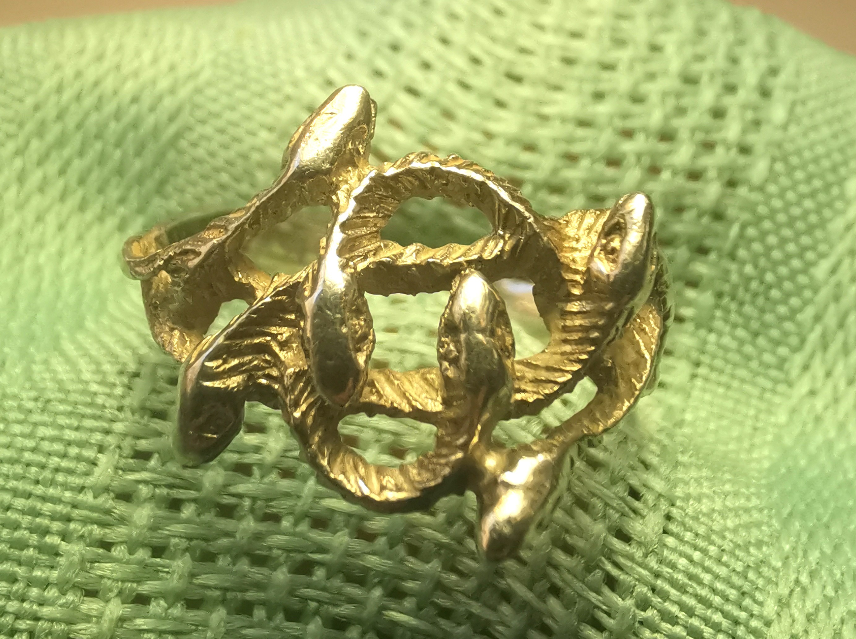 1980s Taxco Mexico Sterling Silver Multi-Head Snake Ring - 925 - photo 5