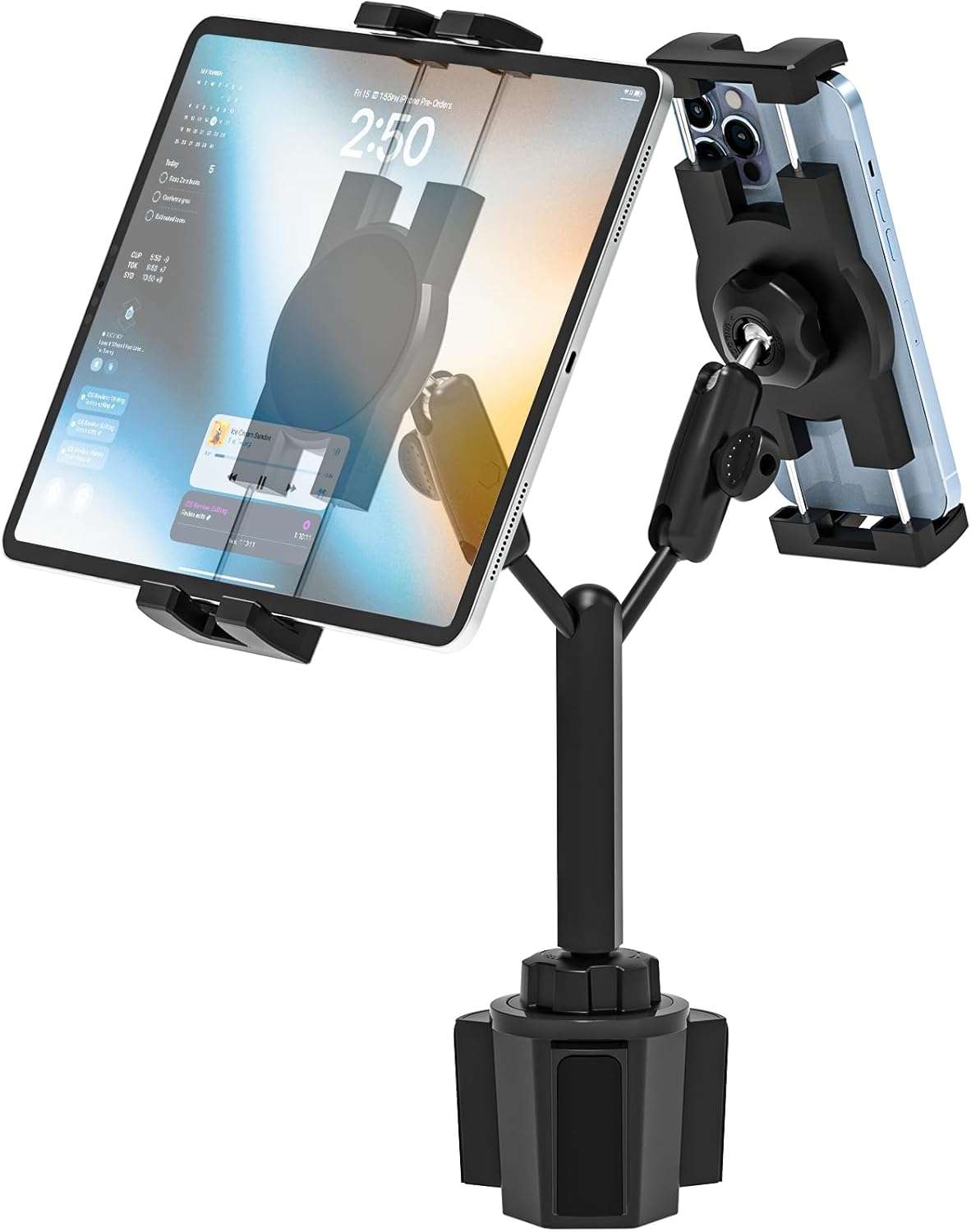 Double Head Tablet Holder for Car Cup