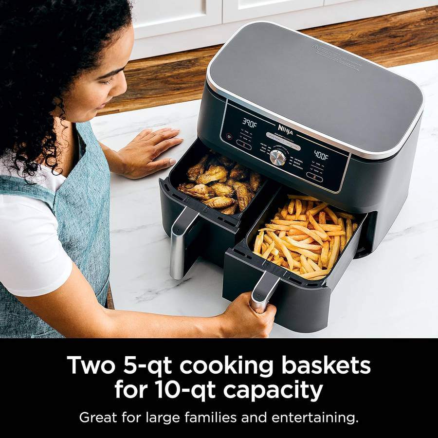 Ninja Foodi 4-in-1 Dual Zone Air Fryer - 9.46kg/10Qt - Black - photo 2