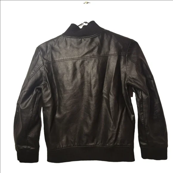 H&M Black Faux Leather Jacket - Size 7-8 Years - photo 2