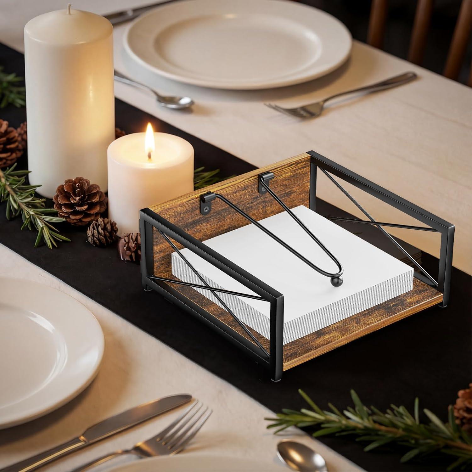 Napkin Holder - Famhouse Rustic Wood with Modern Vibe - photo 2