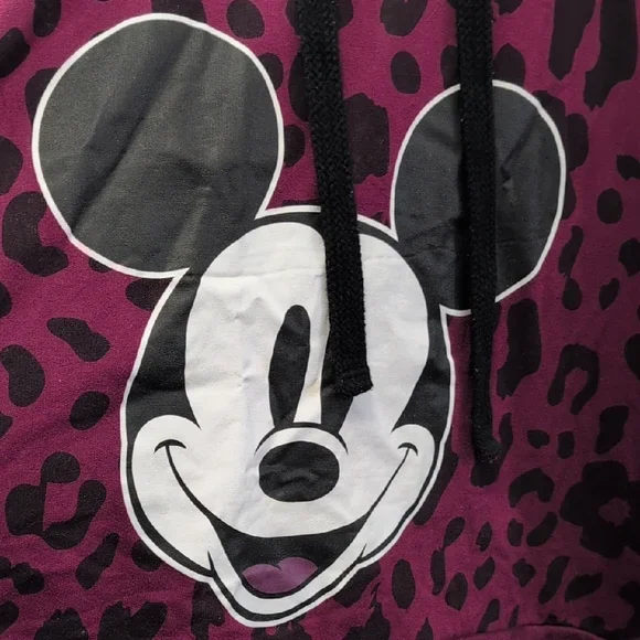 Disney Mickey Mouse cropped hoodie in burgun dy and black - photo 2