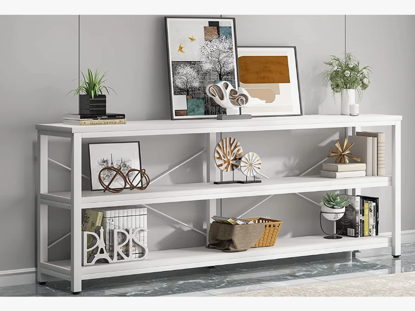 White 70' Console Table with 3-Tier Shelf - New in box - photo 5