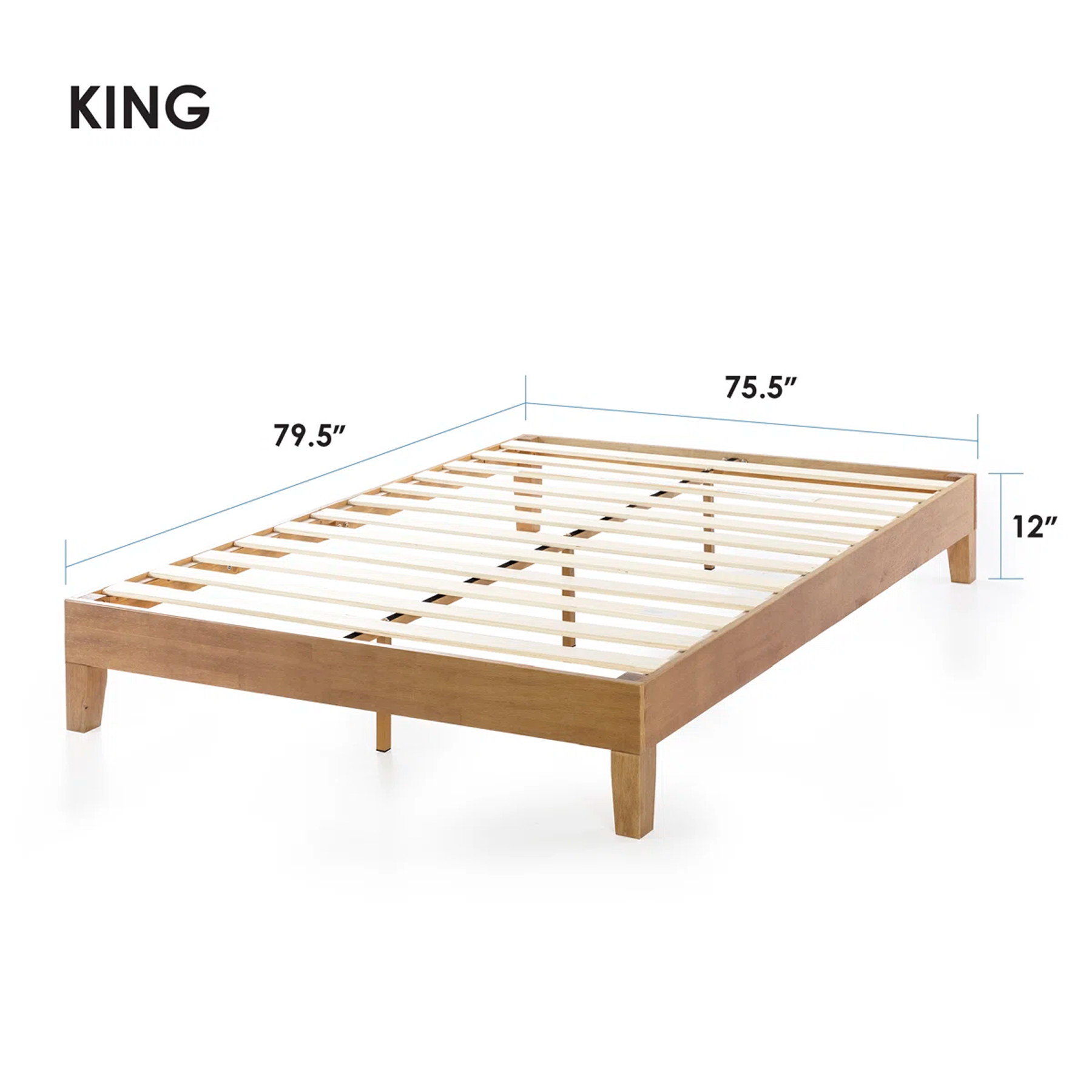 Solid Wood King Platform Bed / Like New, Easy Pickup - photo 4