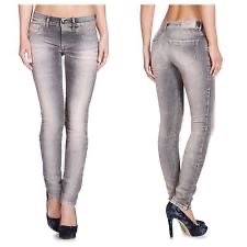 🏆 27 Diesel Skinny Jeans Gray Distressed Stretch Tall Low Waist