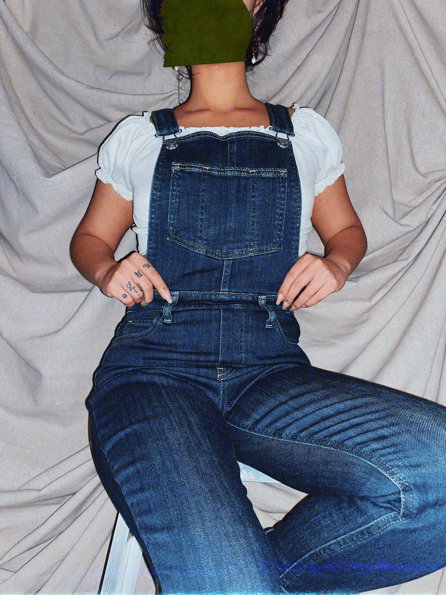 classic blue denim overalls - photo 3