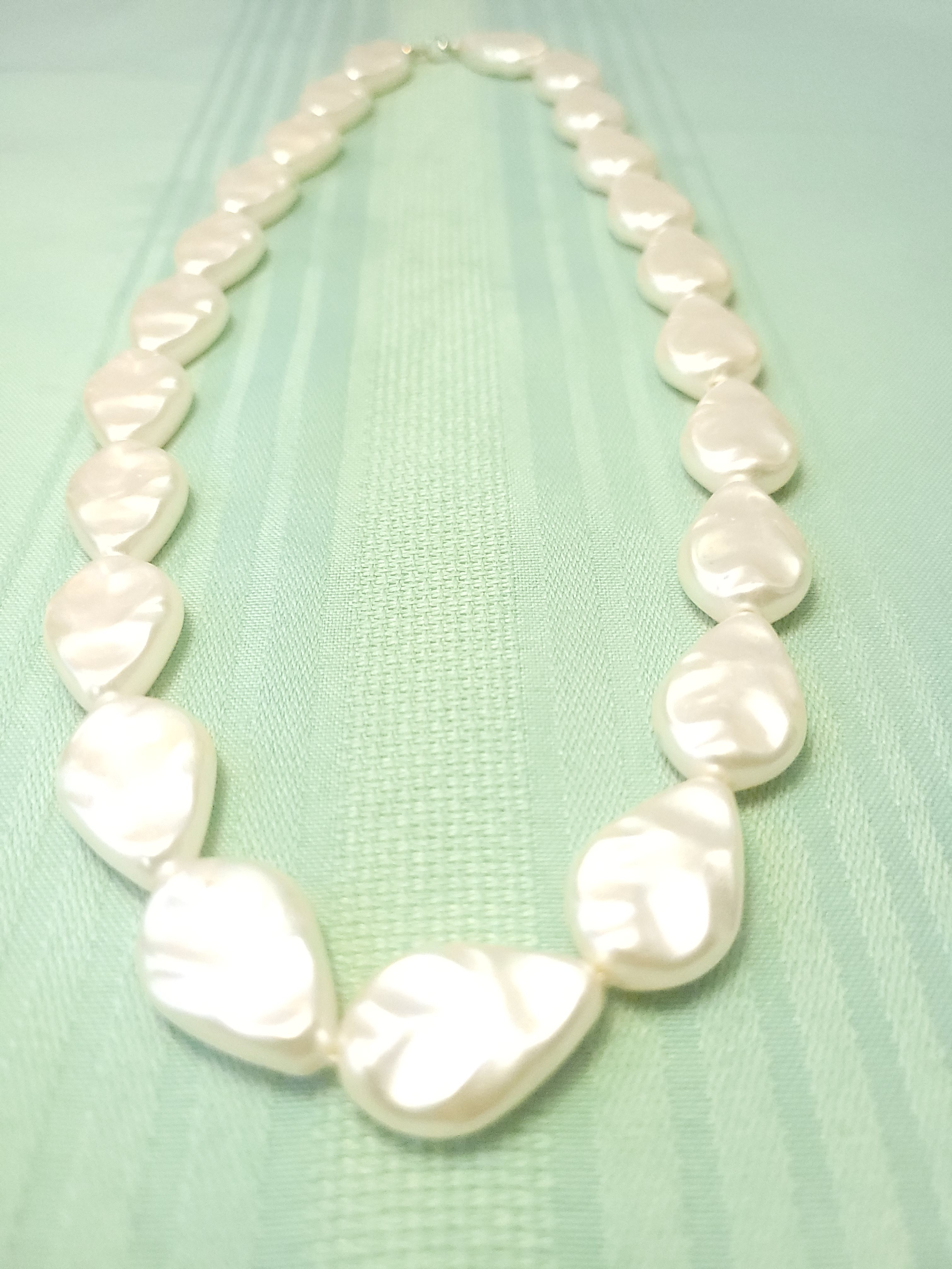 1960s c. Faux Baroque Pearl Necklace 23" Continuous Strand