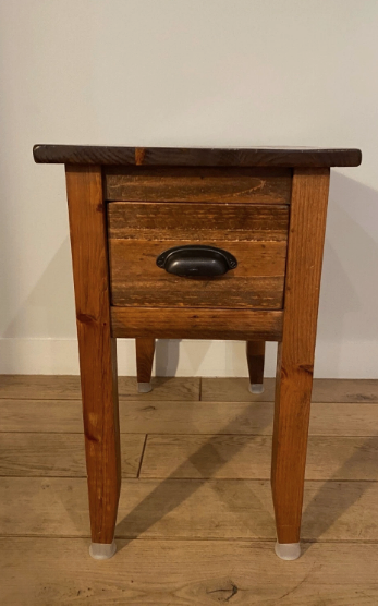 Rustic Amish Wood Side Table with Drawer Made in USA - photo 4