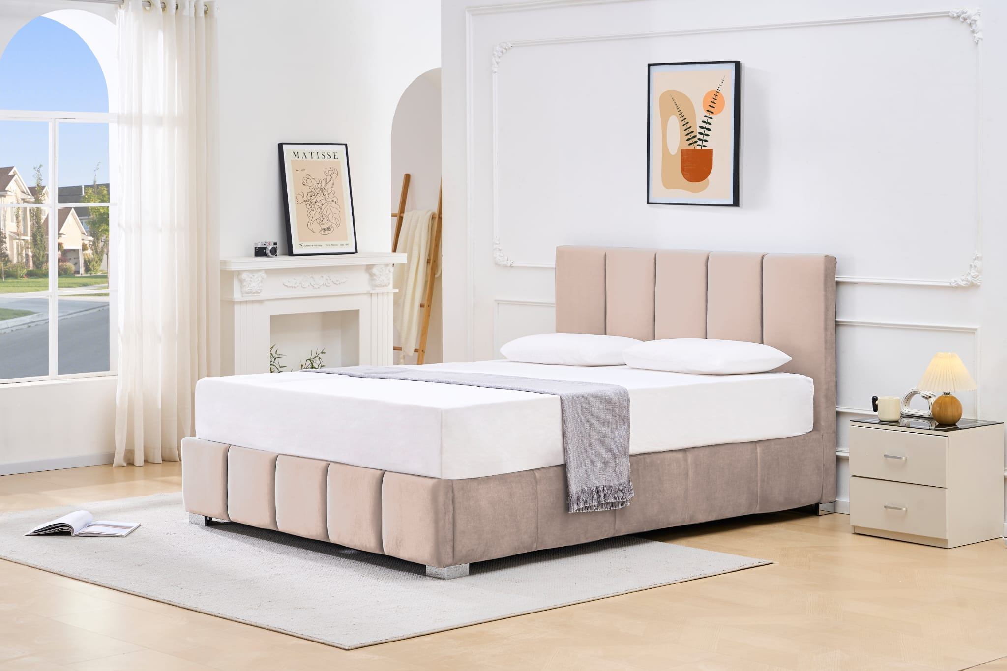 Upholstered Platform Bed Frame with Storage