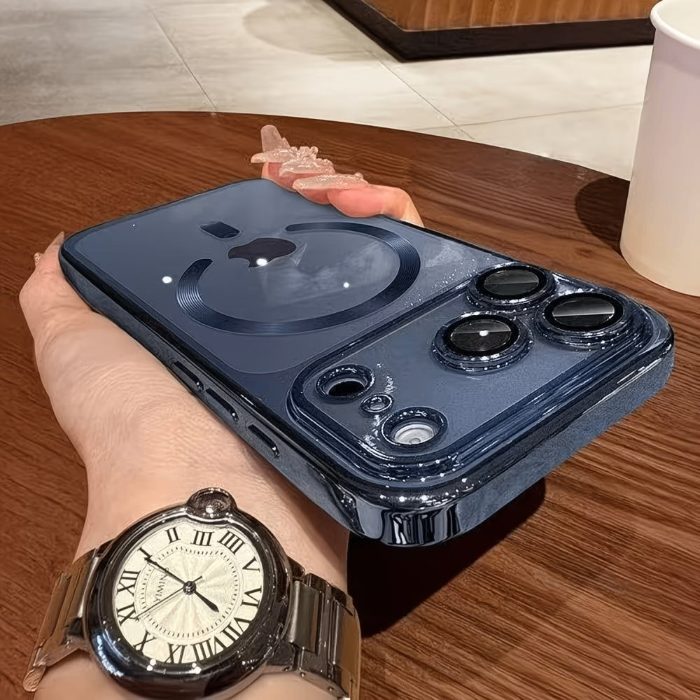 Luxury Electroplated Transparent Magnetic Phone Case - photo 5