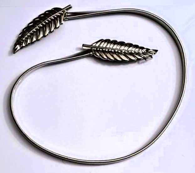 New Elegant Gold & Silver Metal Leaf Elastic Stretch Waist Belts - photo 5