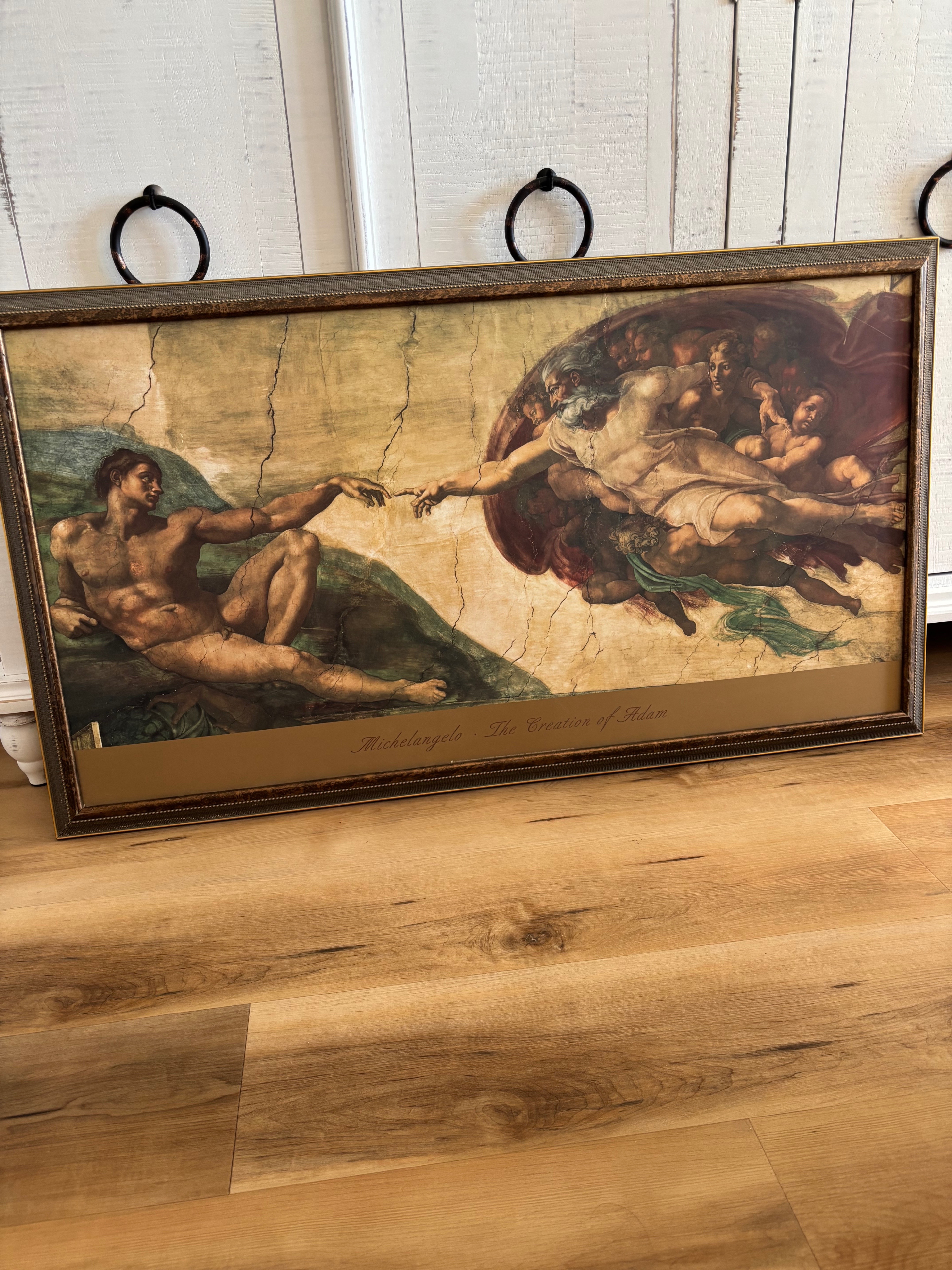 Michelangelo- the creation of Adam.Framed picture wall art - photo 3
