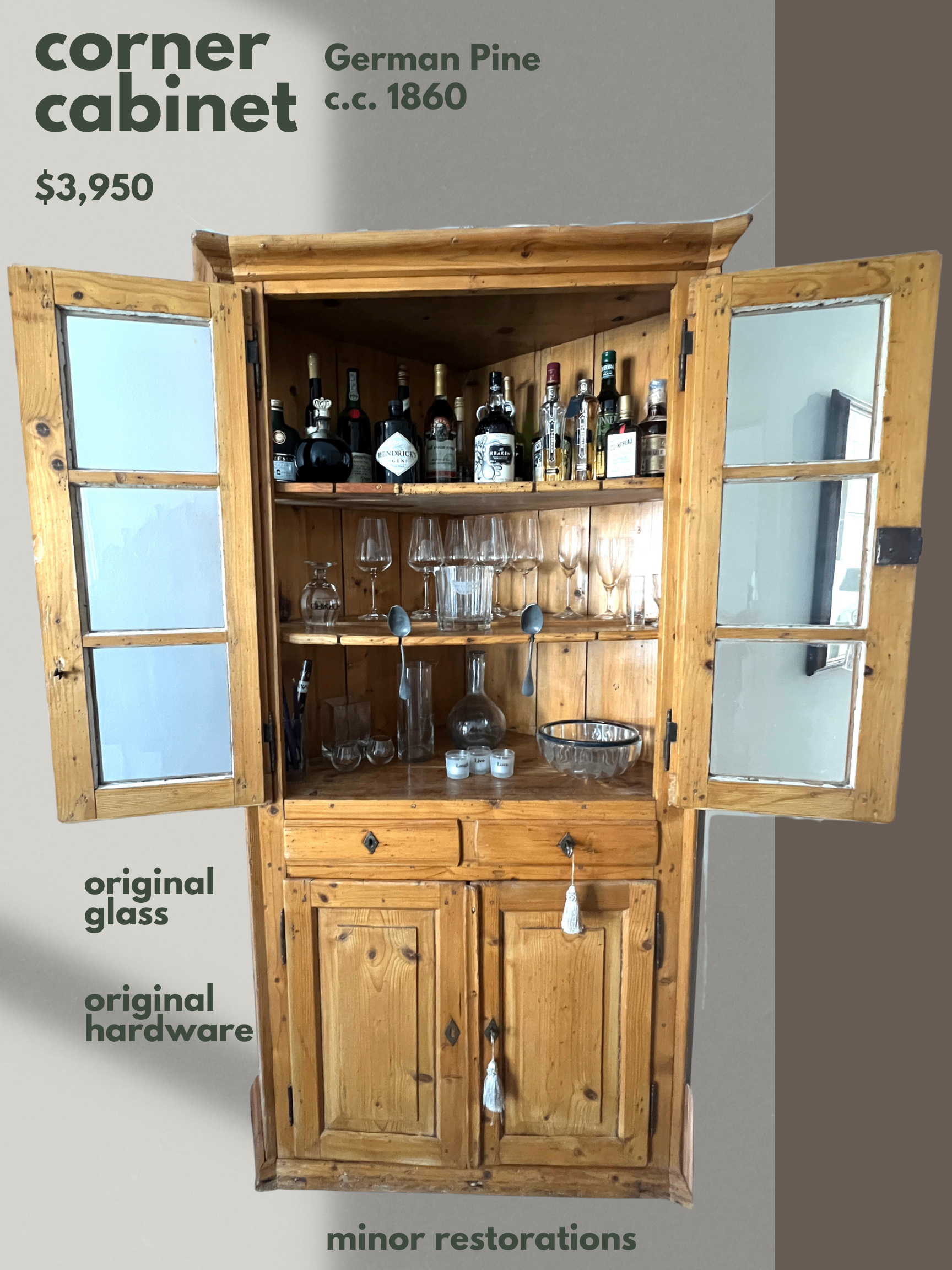 Antique Corner Cabinet - German Pine circa 1860 - photo 2