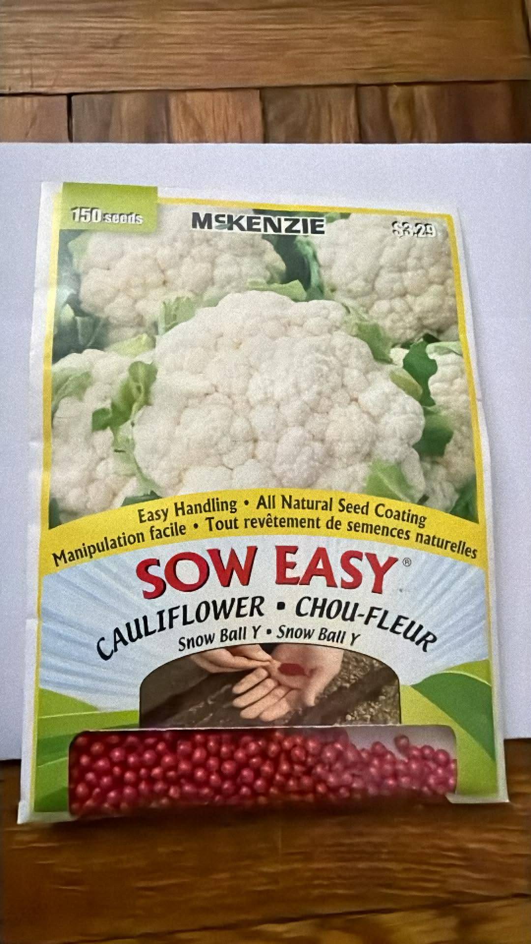 1 Packs Of McKenzie Sow Easy Cauliflower Seeds