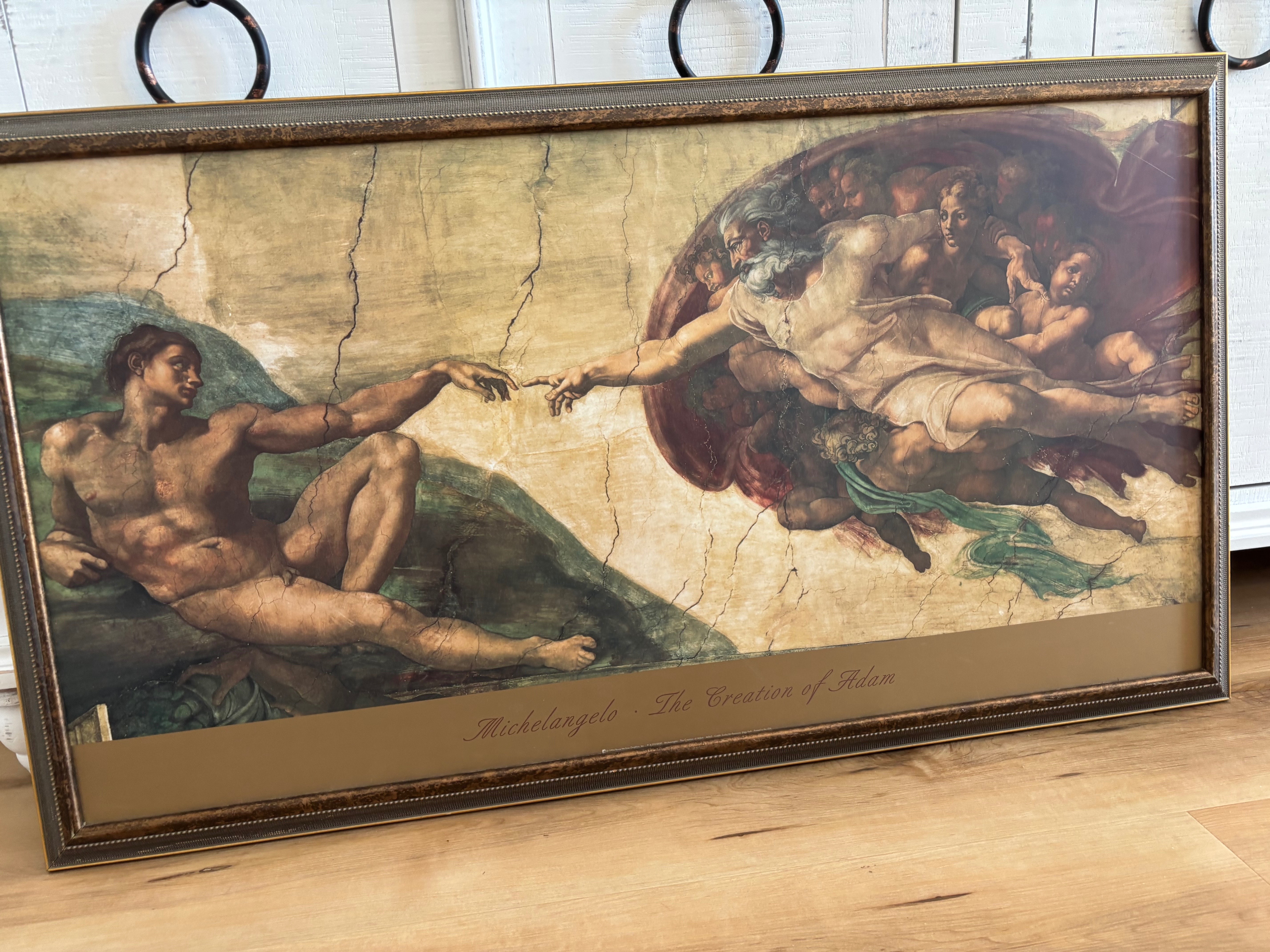 Michelangelo- the creation of Adam.Framed picture wall art - photo 4