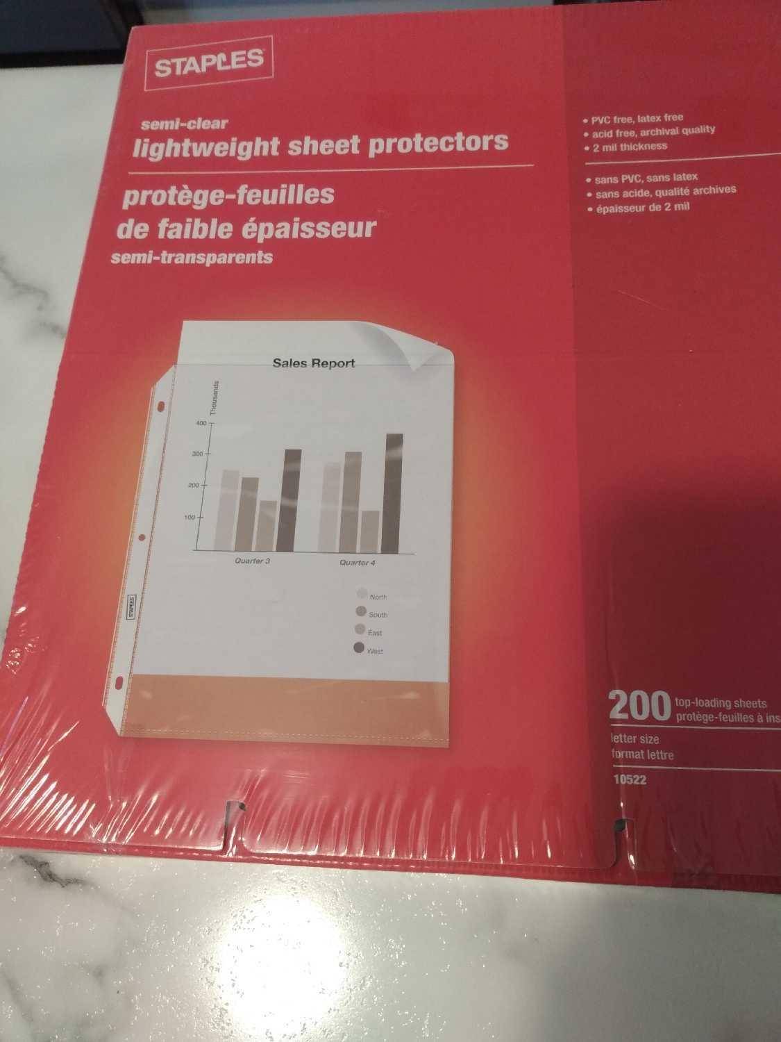 Staples Lightweight Sheet Protectors - 200 Sheets/box - photo 3