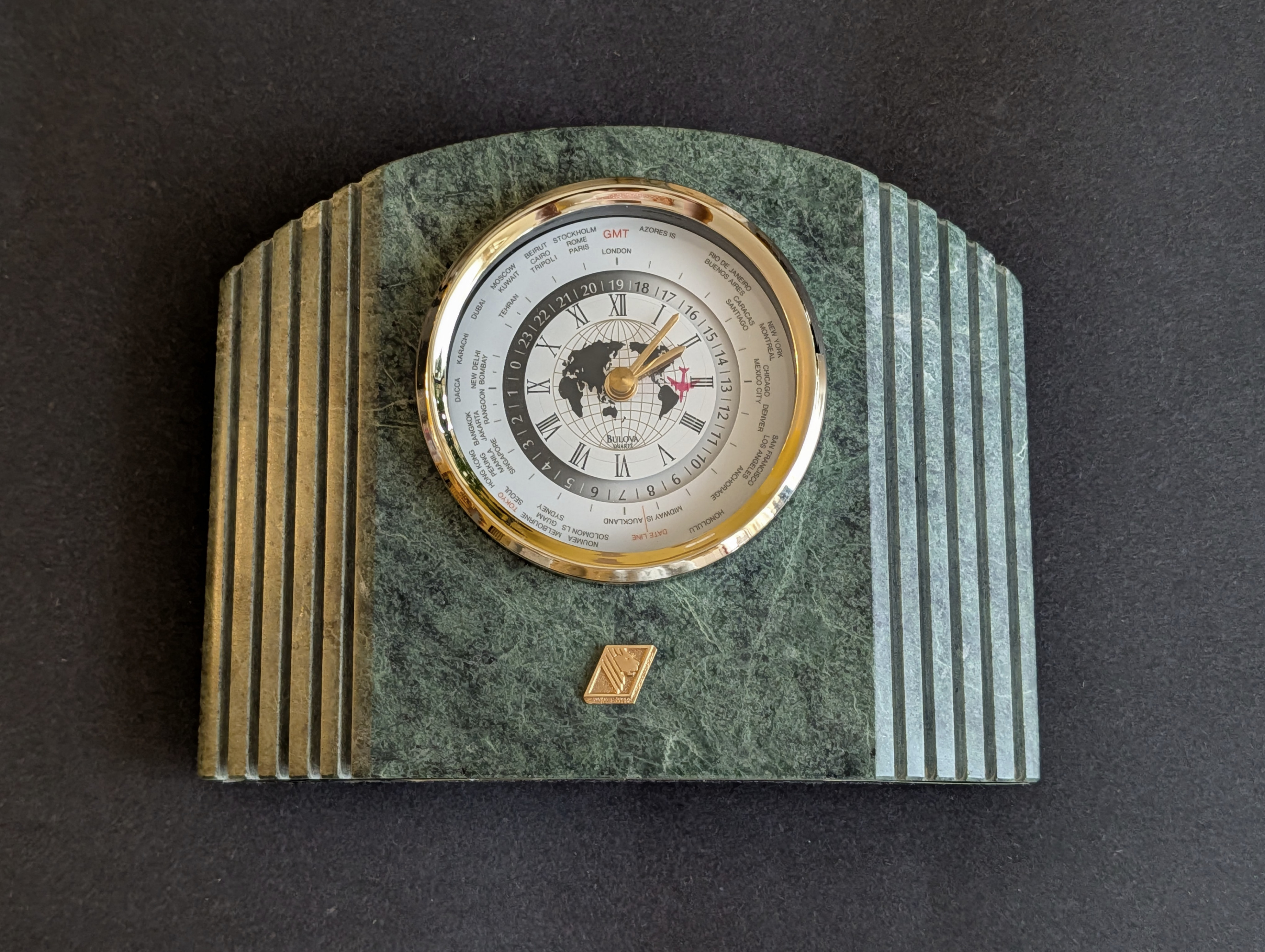 Bulova Quartz Marble Pilot World Clock