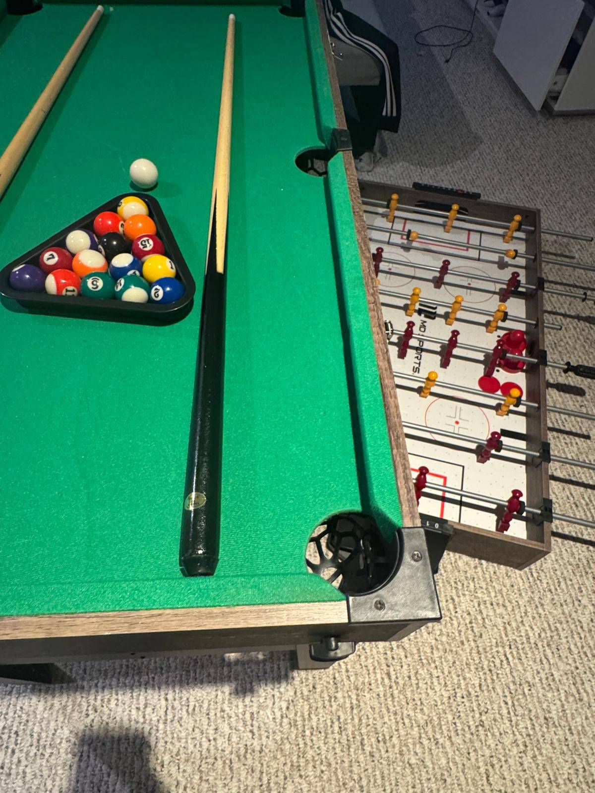 3-in-1 Foosball + Pool + Hockey Game Table – Like New For Kids - photo 4