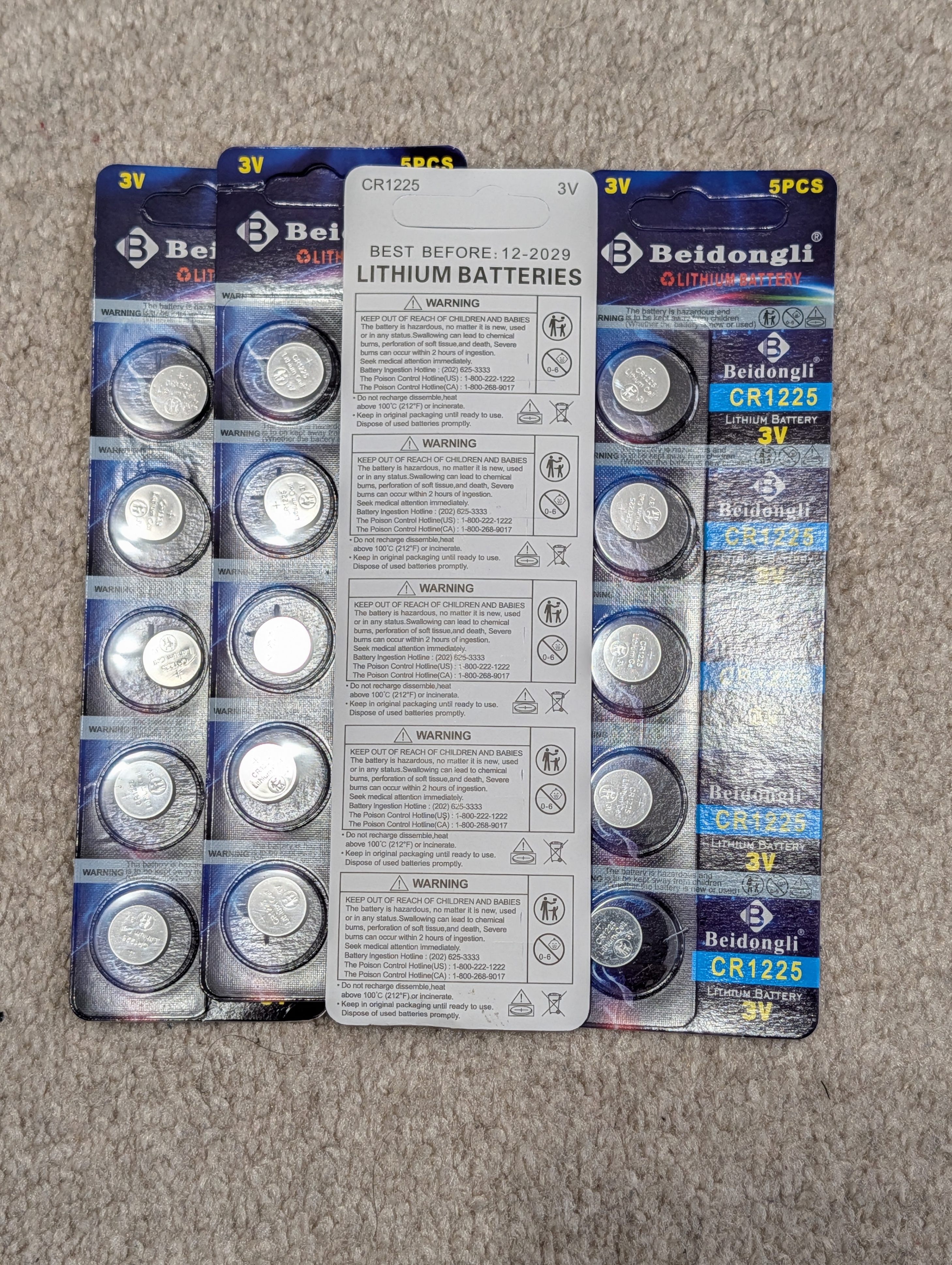 CR2450 CR2430 CR1225 Lithium 3V Coin Battery Bundle - photo 3