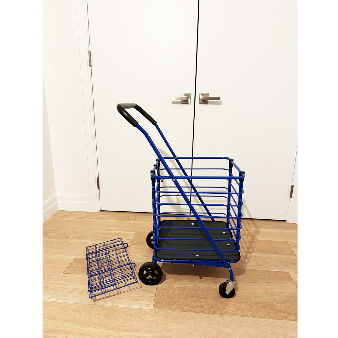 Milwaukee Steel Shopping Cart in Blue with Accessory Basket - photo 4