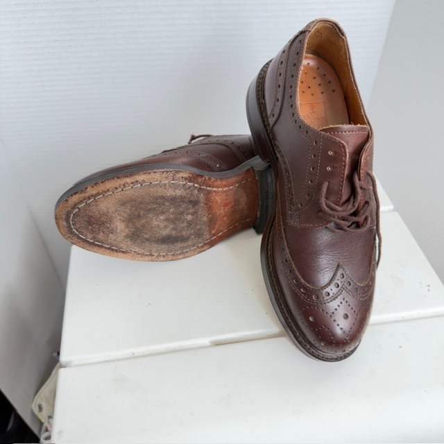 Brown Leather Wingtip Dress Shoes - photo 2