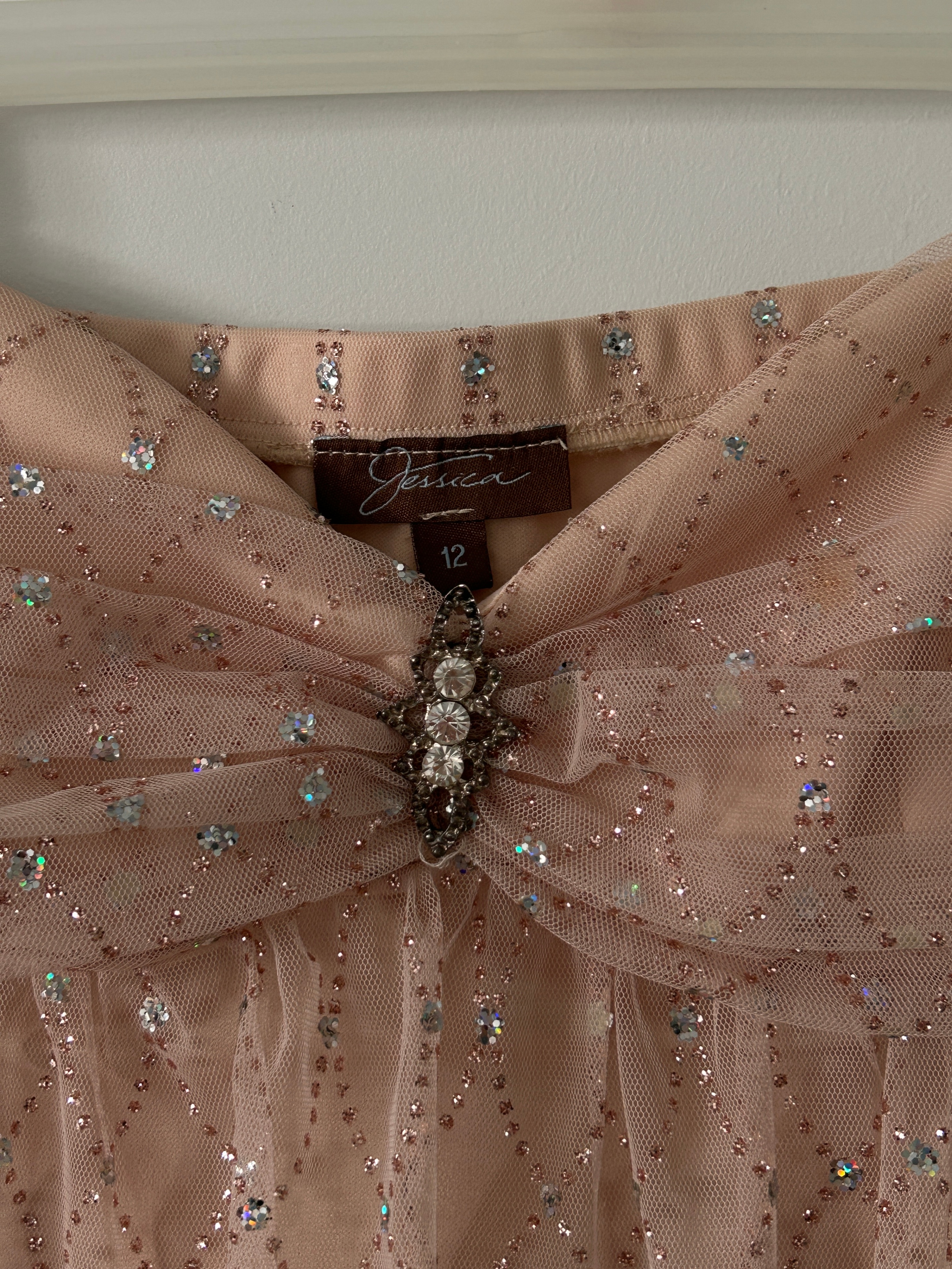 Strapless Gem Detail Nude Dress - Women's Apparel - photo 2