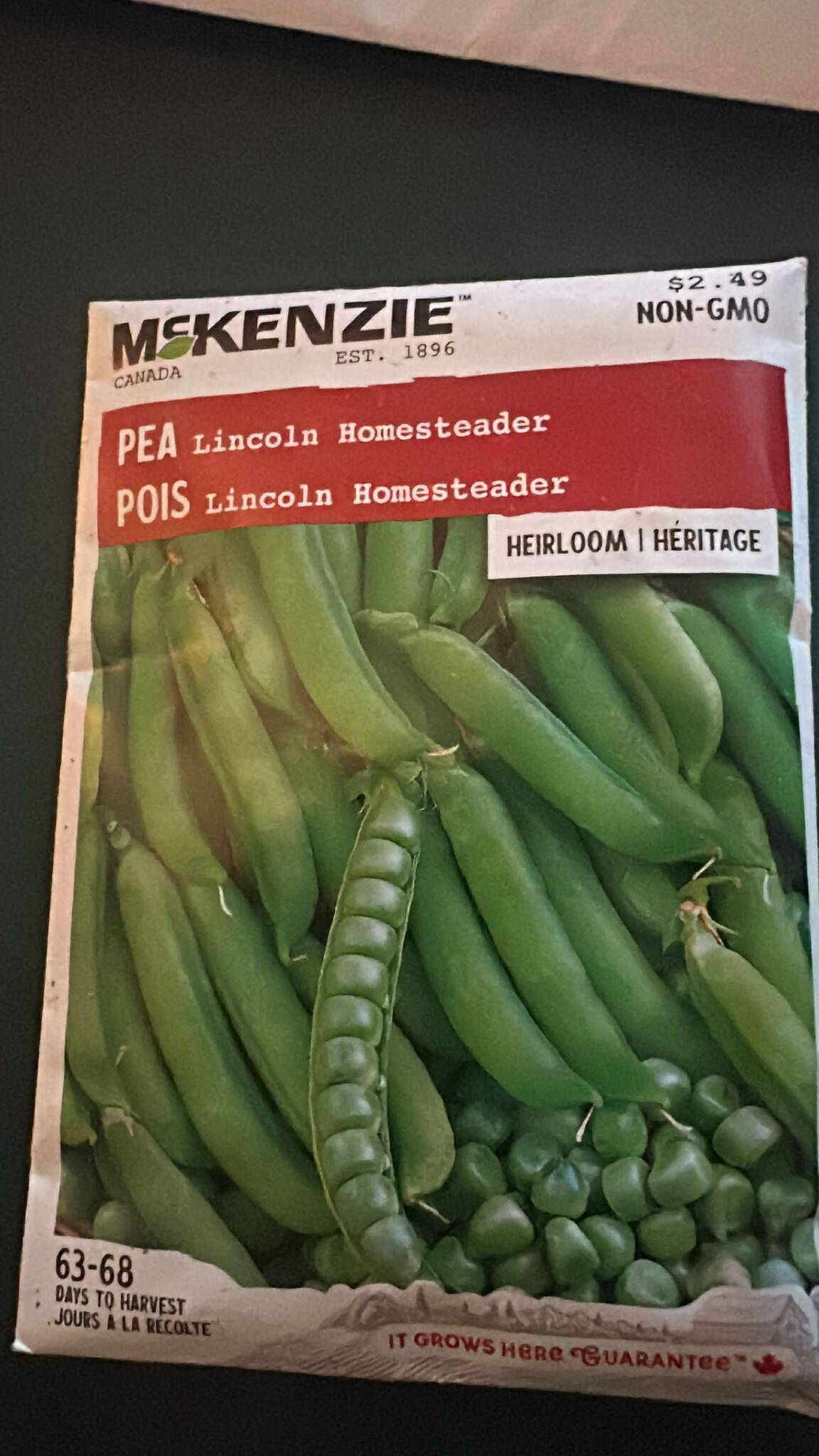 McKenzie Pea Lincoln Homesteader Seeds